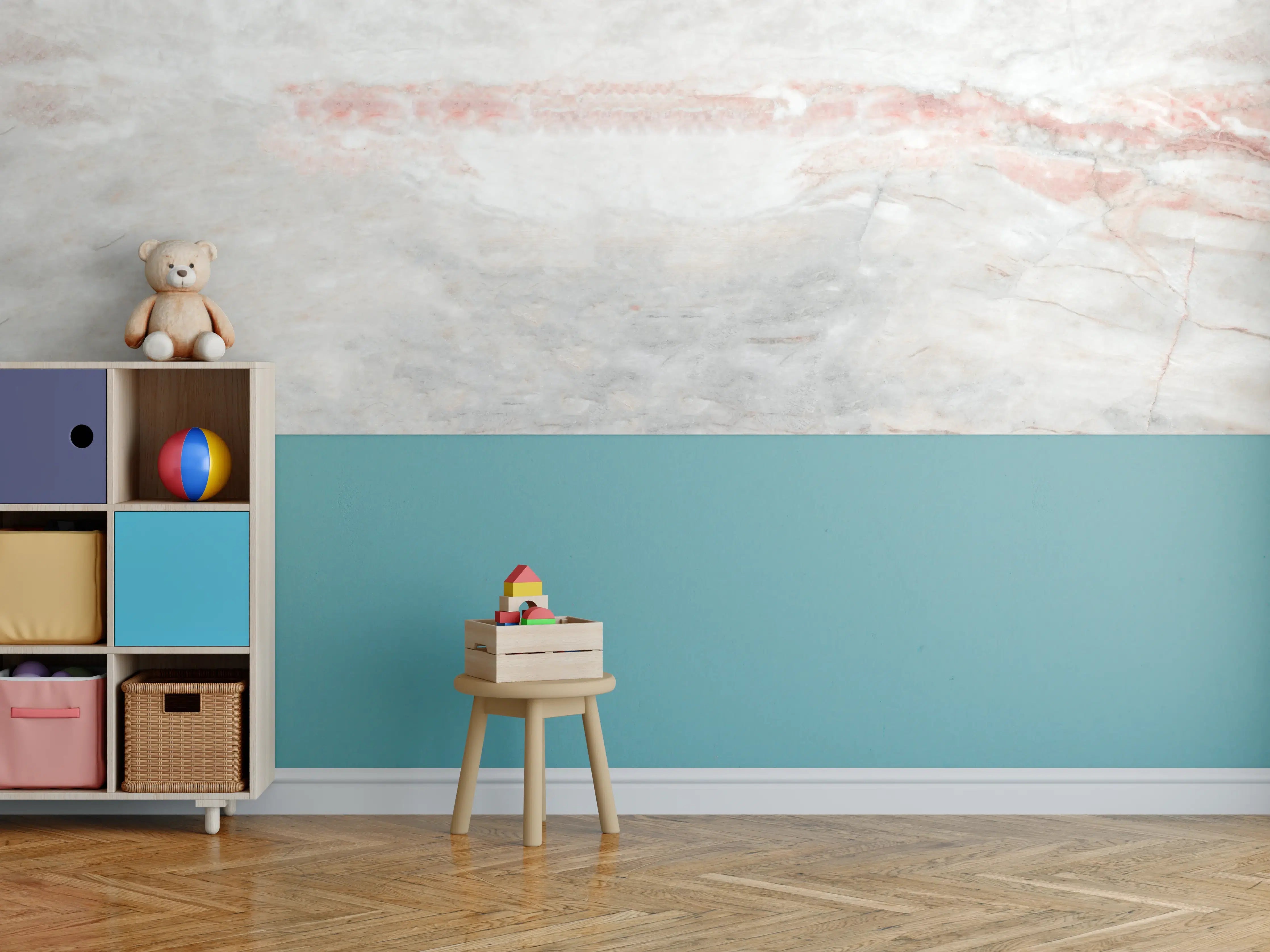 Kinderzimmer Wandgestaltung - Panorama der grauen Marmor Textur