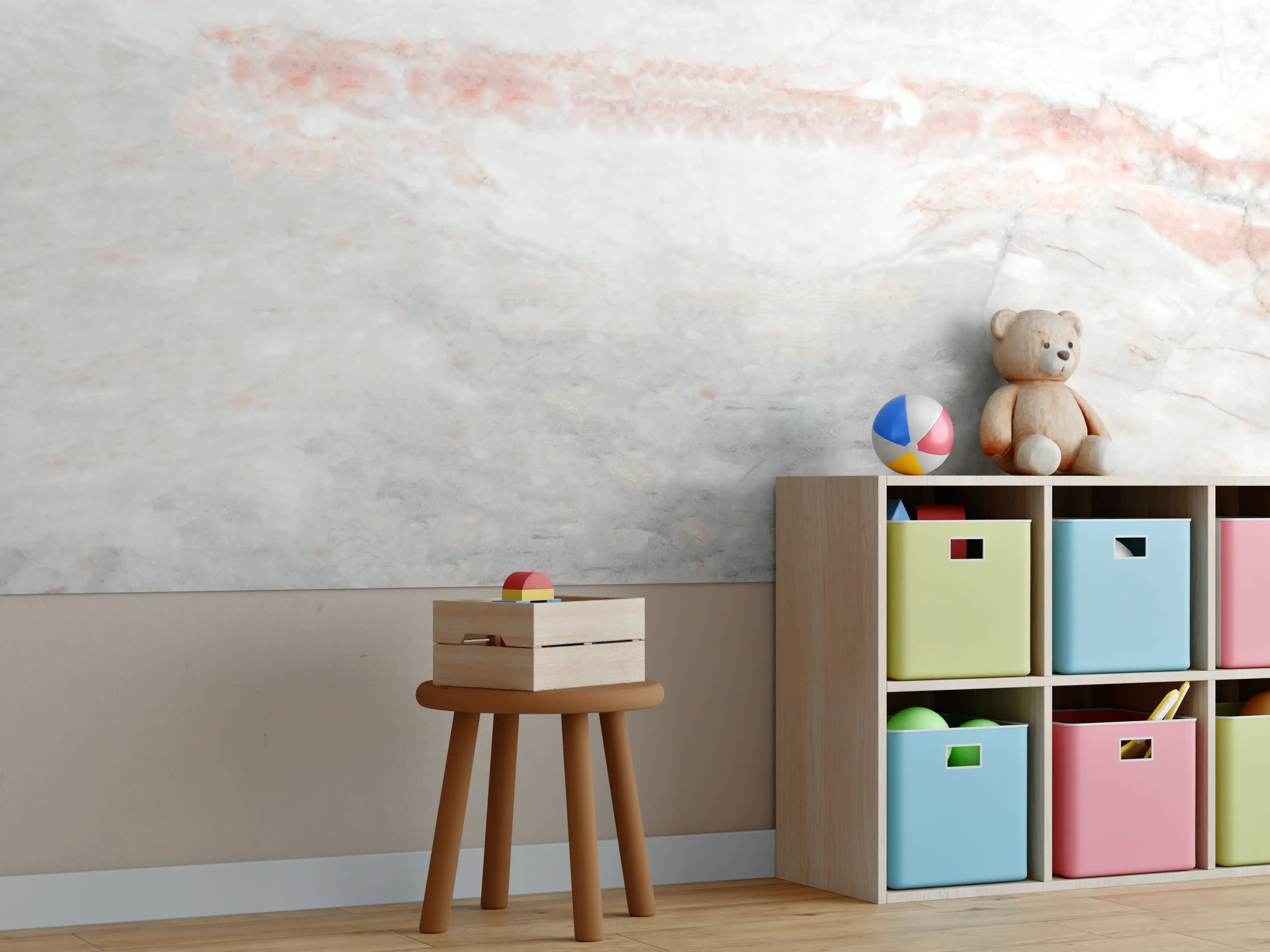 Kinderzimmer Wandgestaltung - Panorama der grauen Marmor Textur