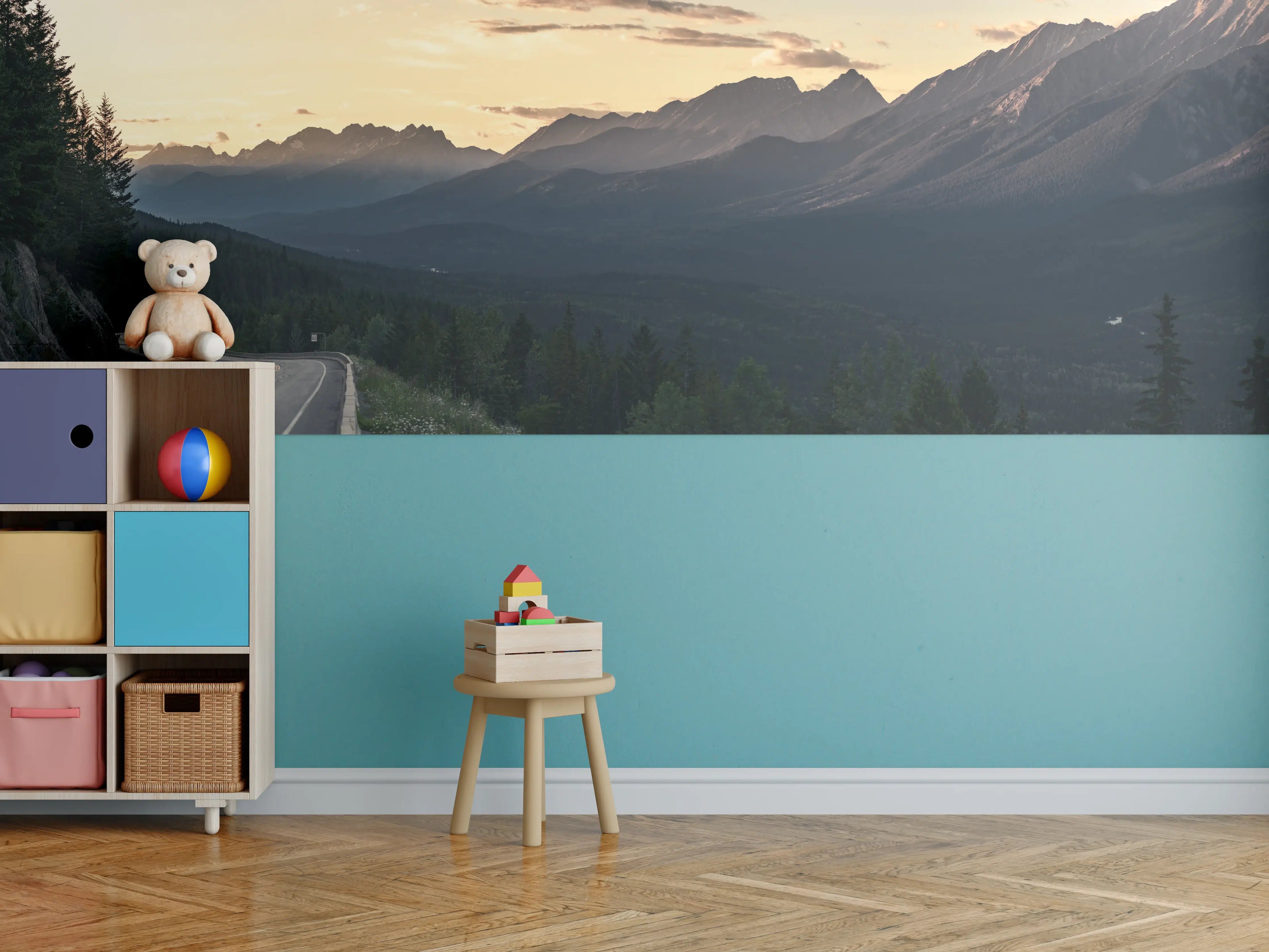 Kinderzimmer Wandgestaltung - Panorama des Kooteney Valley bei Sonnenuntergang