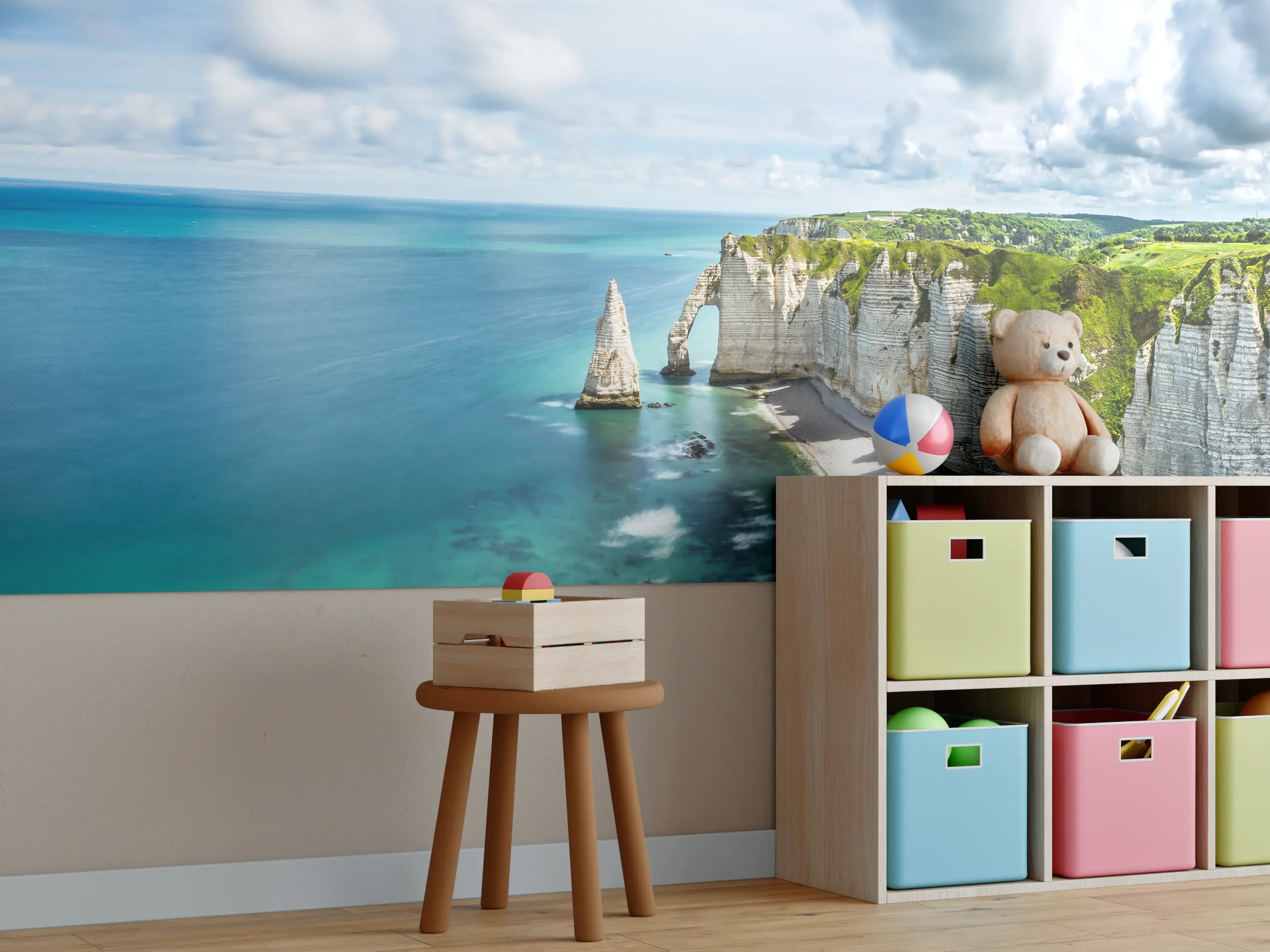 Kinderzimmer Wandgestaltung - Panorama in Etretat - Normandie
