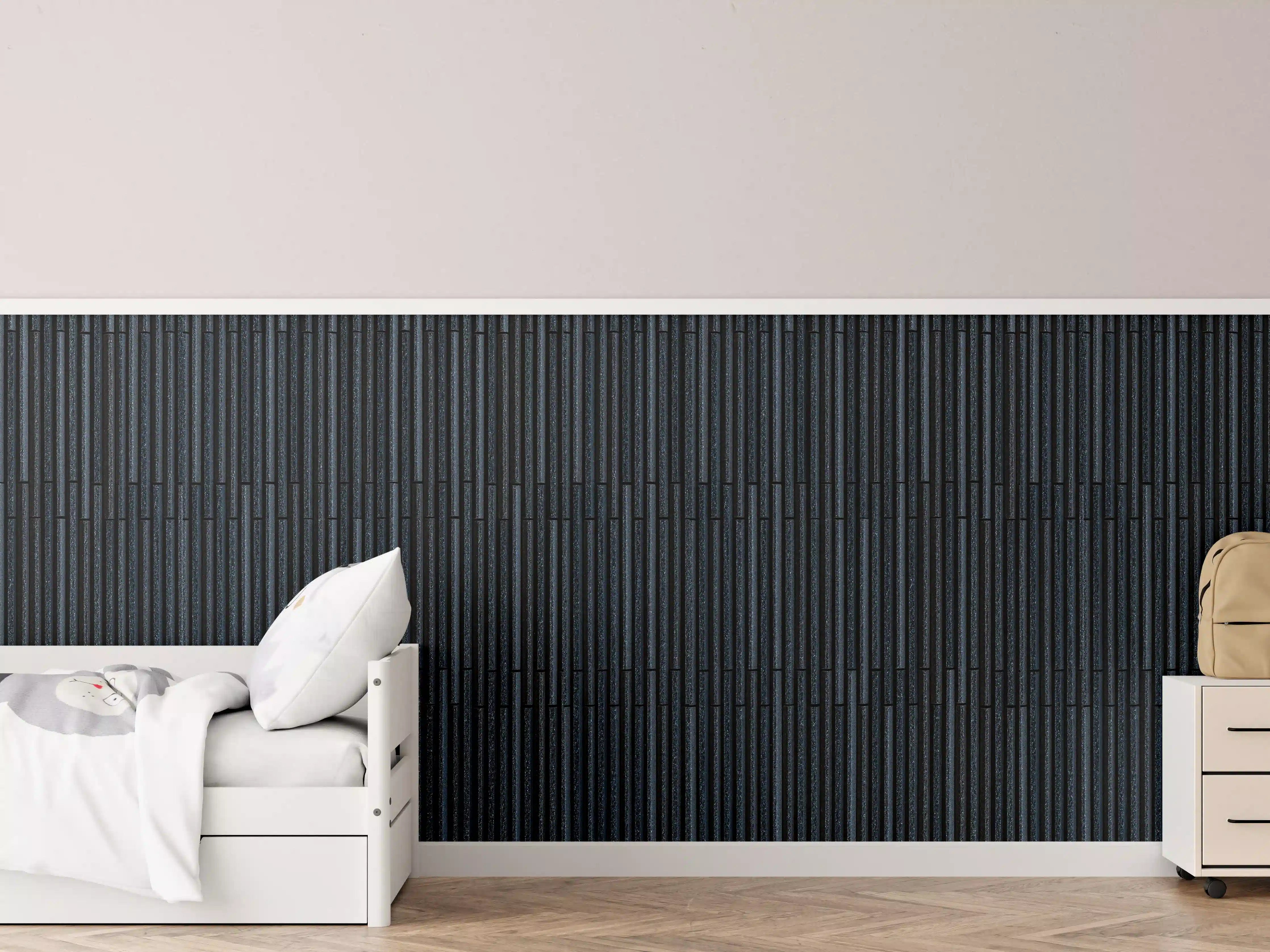 Kinderzimmer Wandgestaltung - Panorama von dunklem Granitblock