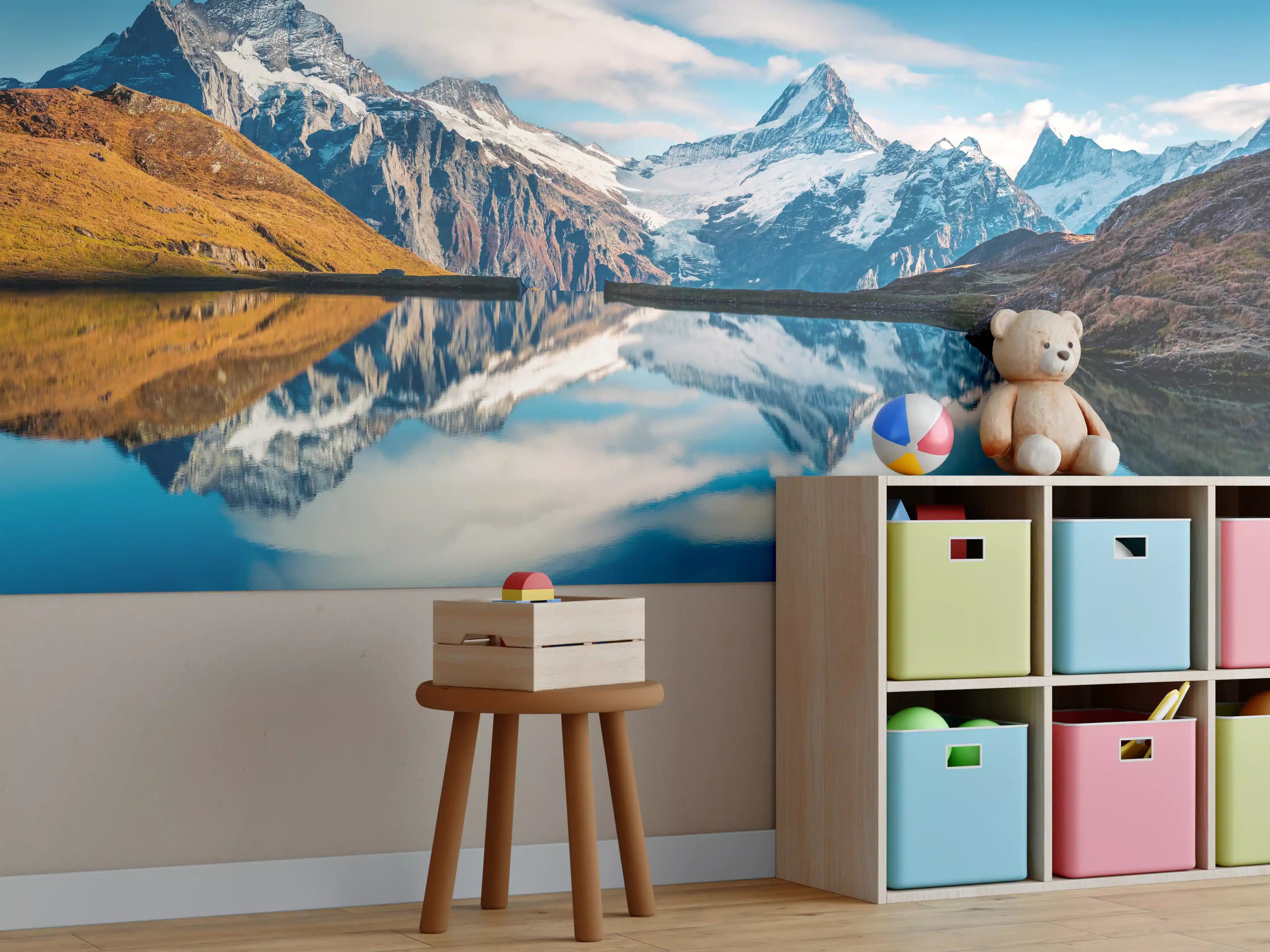 Kinderzimmer Wandgestaltung - Panoramablick auf Bachalpsee