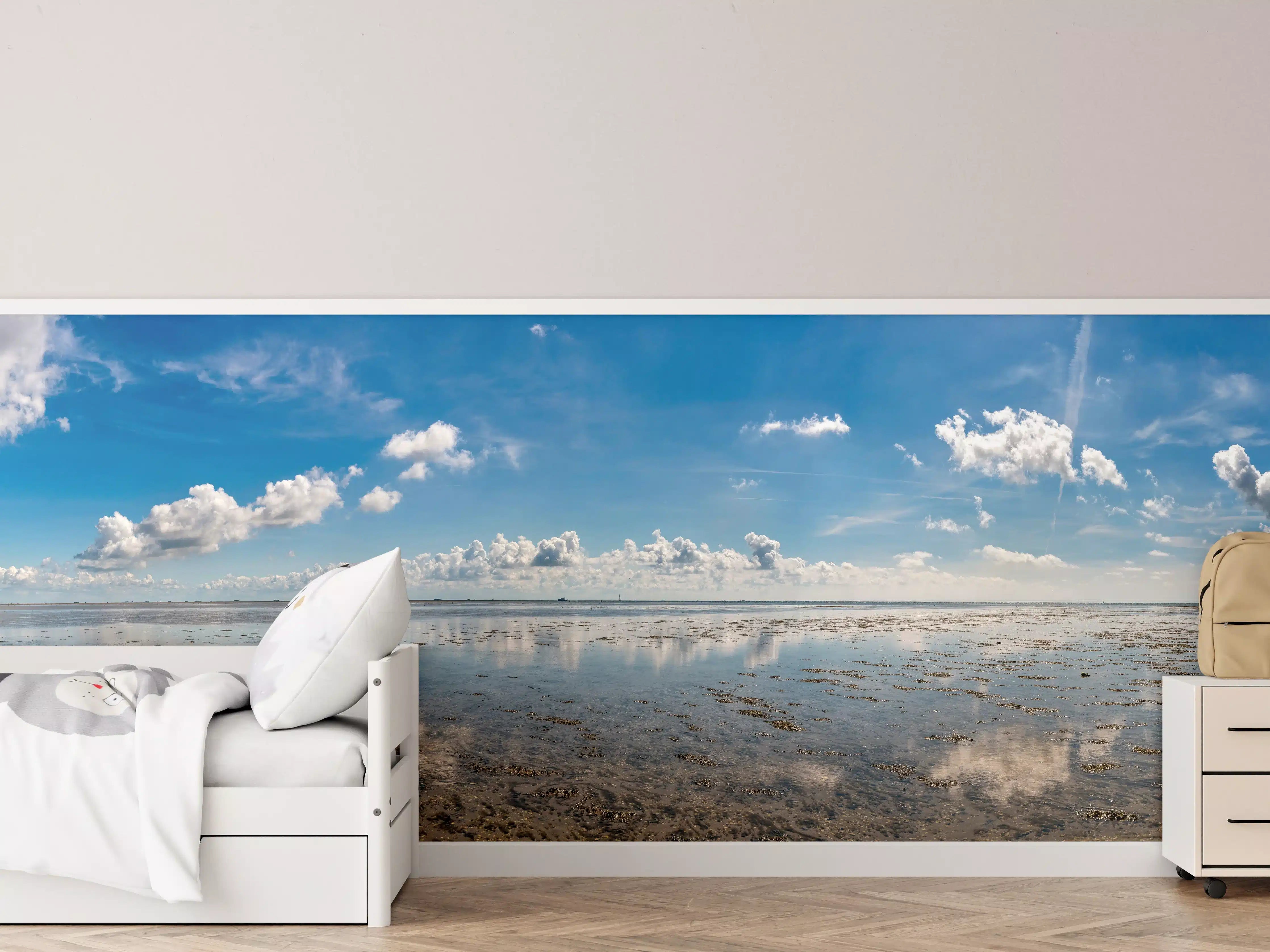 Kinderzimmer Wandgestaltung - Panoramablick auf den ruhigen Ozean
