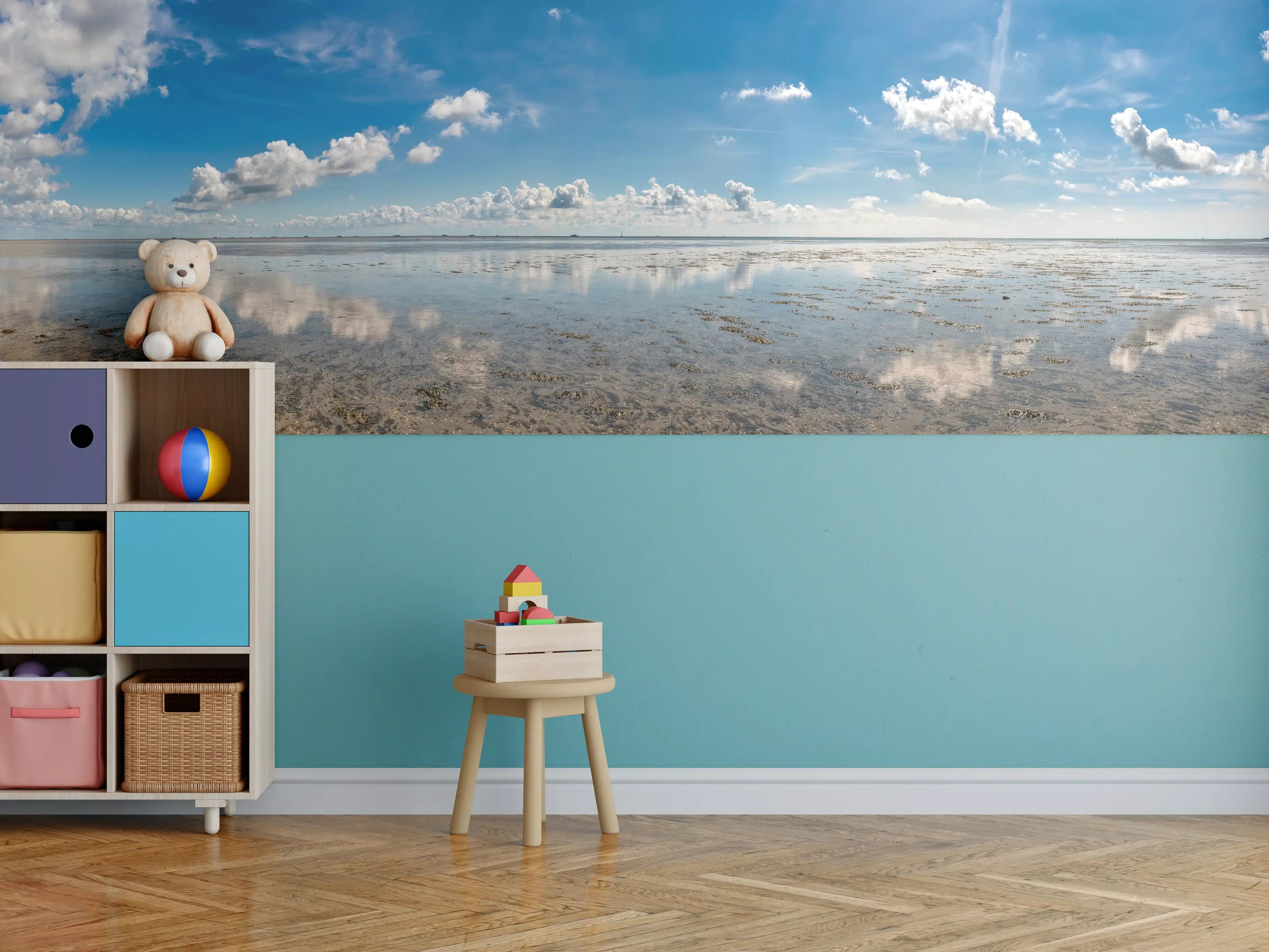 Kinderzimmer Wandgestaltung - Panoramablick auf den ruhigen Ozean