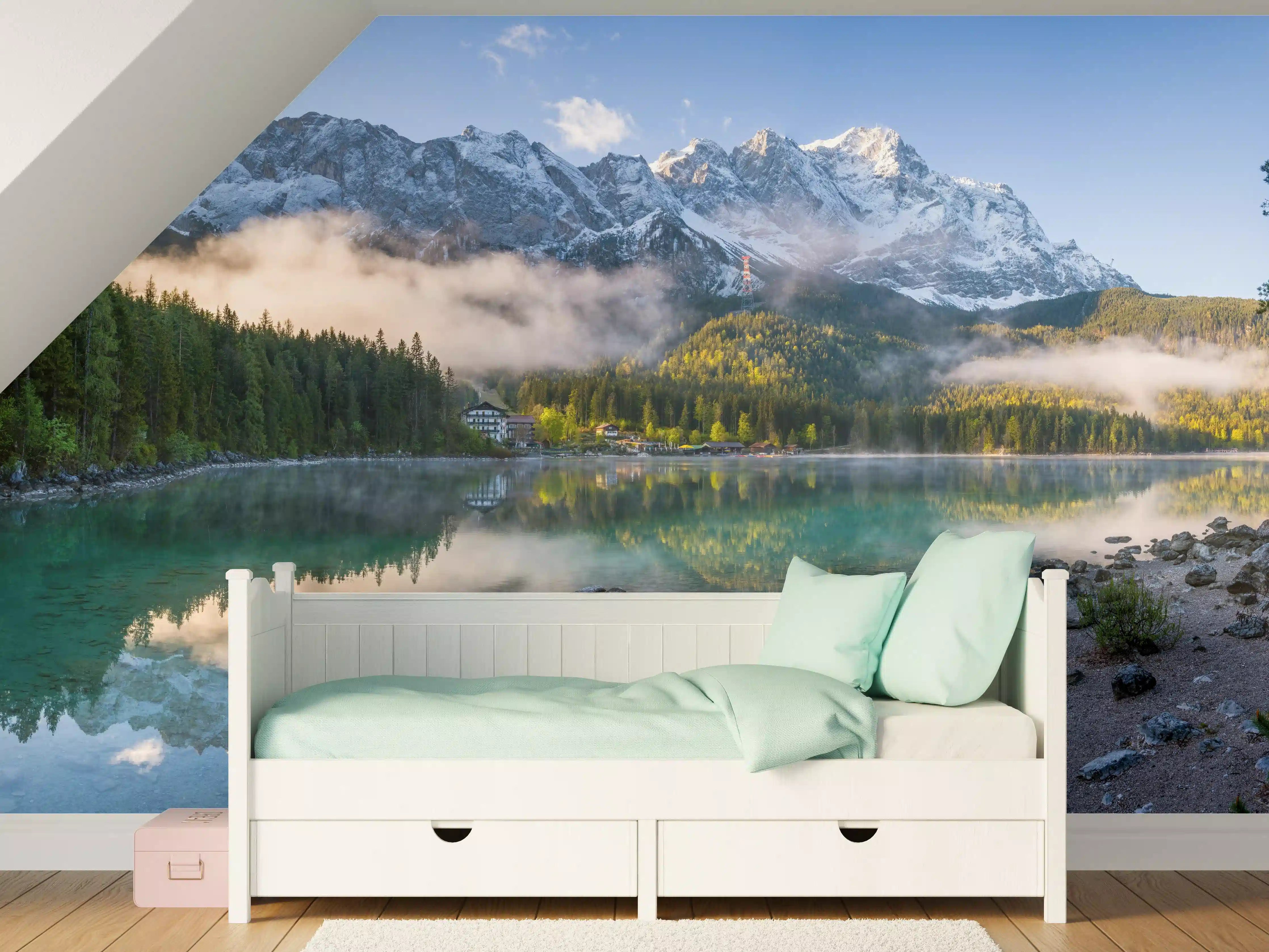 Kinderzimmer Wandgestaltung - Panoramablick auf die Zugspitze