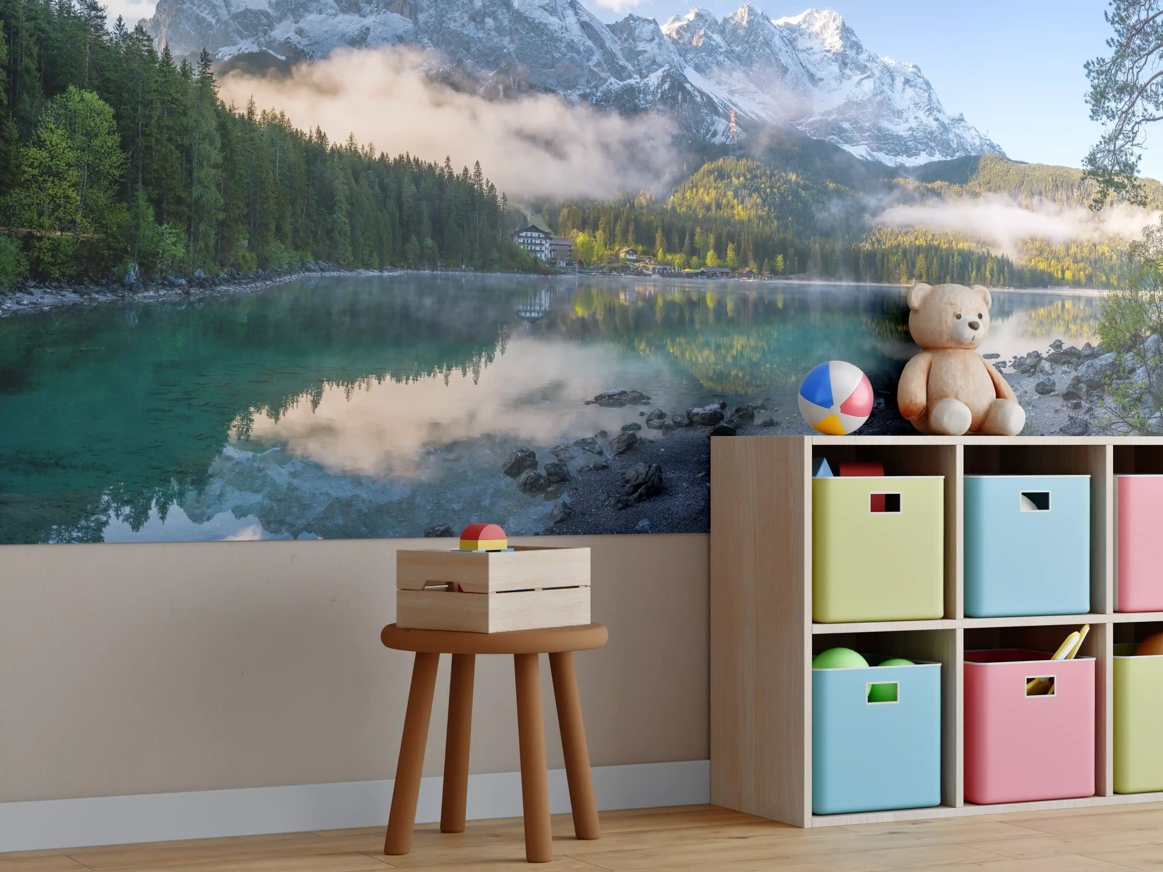 Kinderzimmer Wandgestaltung - Panoramablick auf die Zugspitze