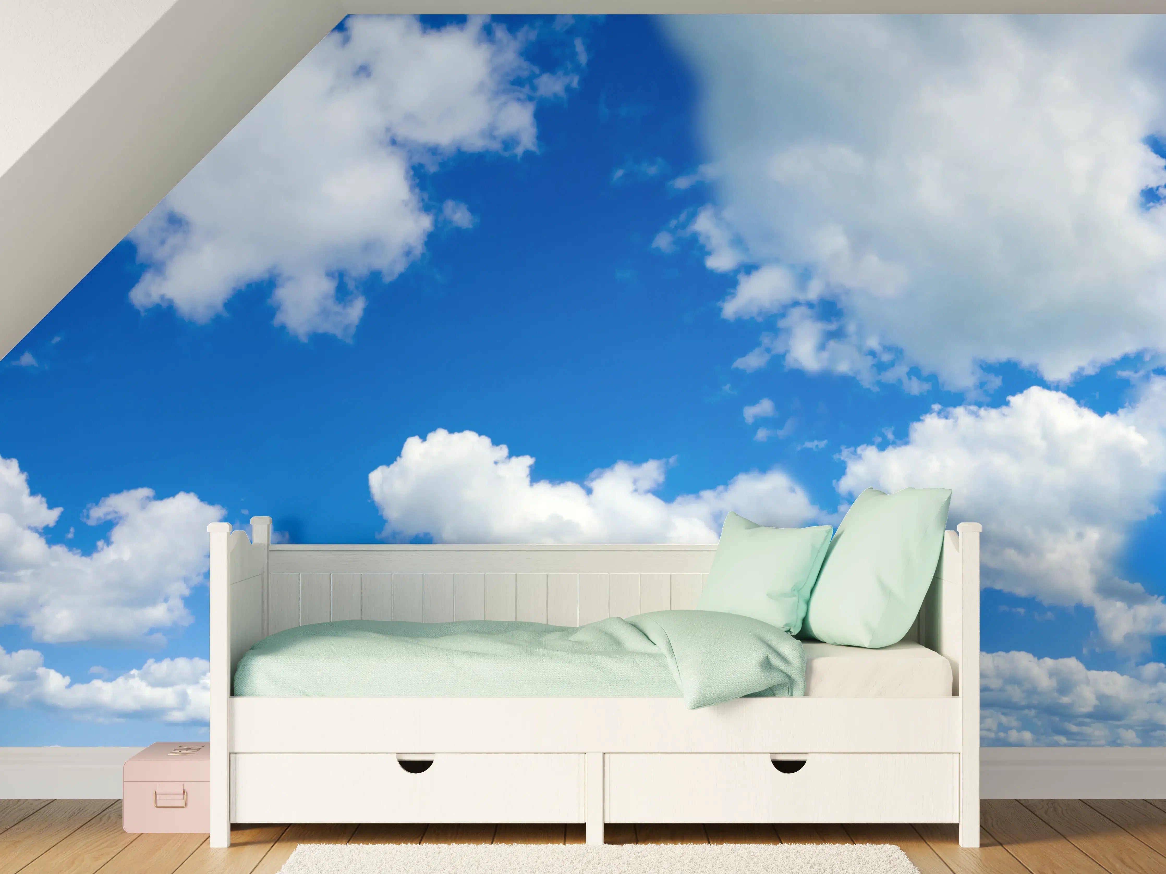 Kinderzimmer Wandgestaltung - Panoramischer Himmel mit Wolken