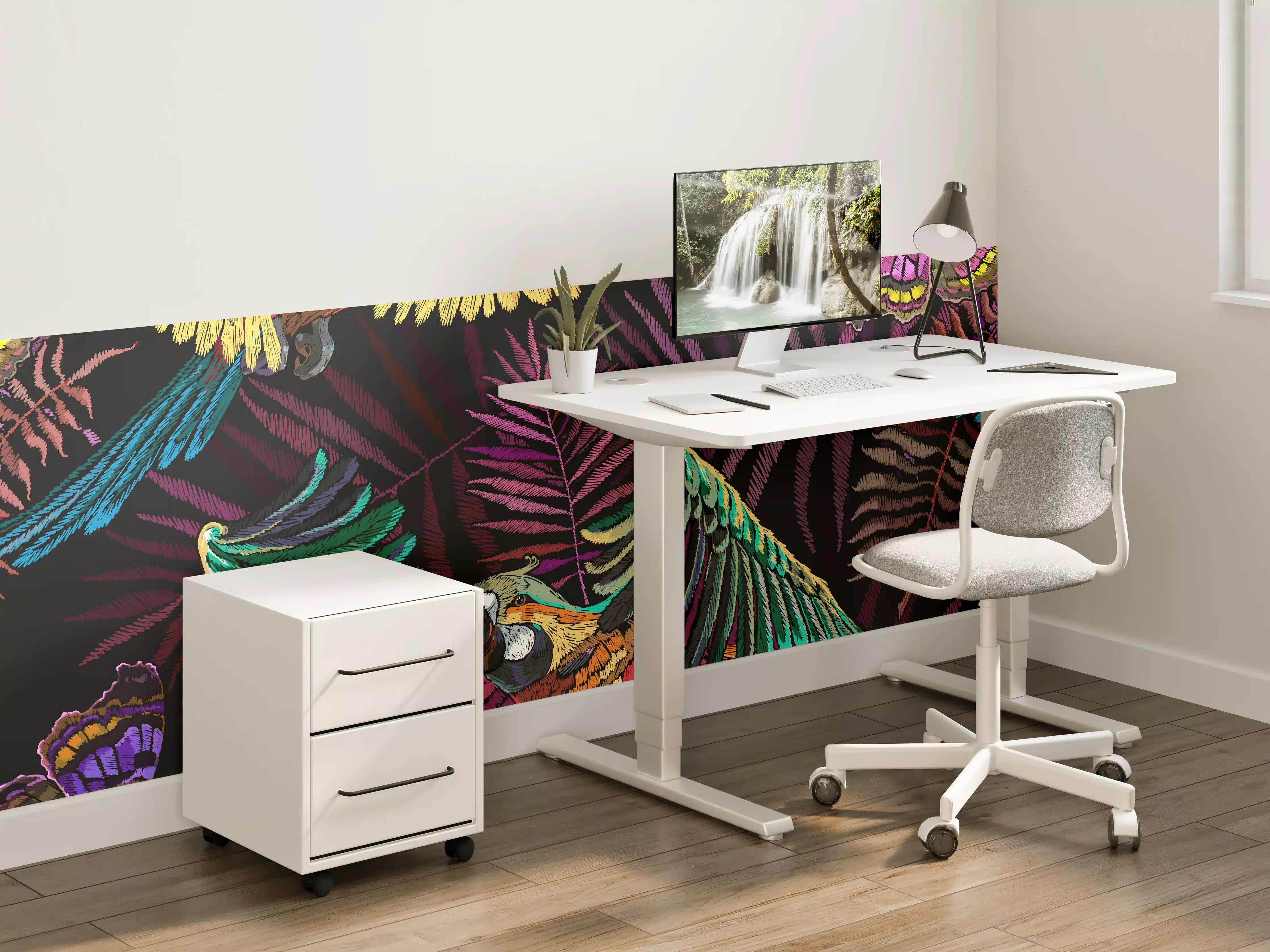 Kinderzimmer Wandgestaltung - Papagaien - Stickmuster