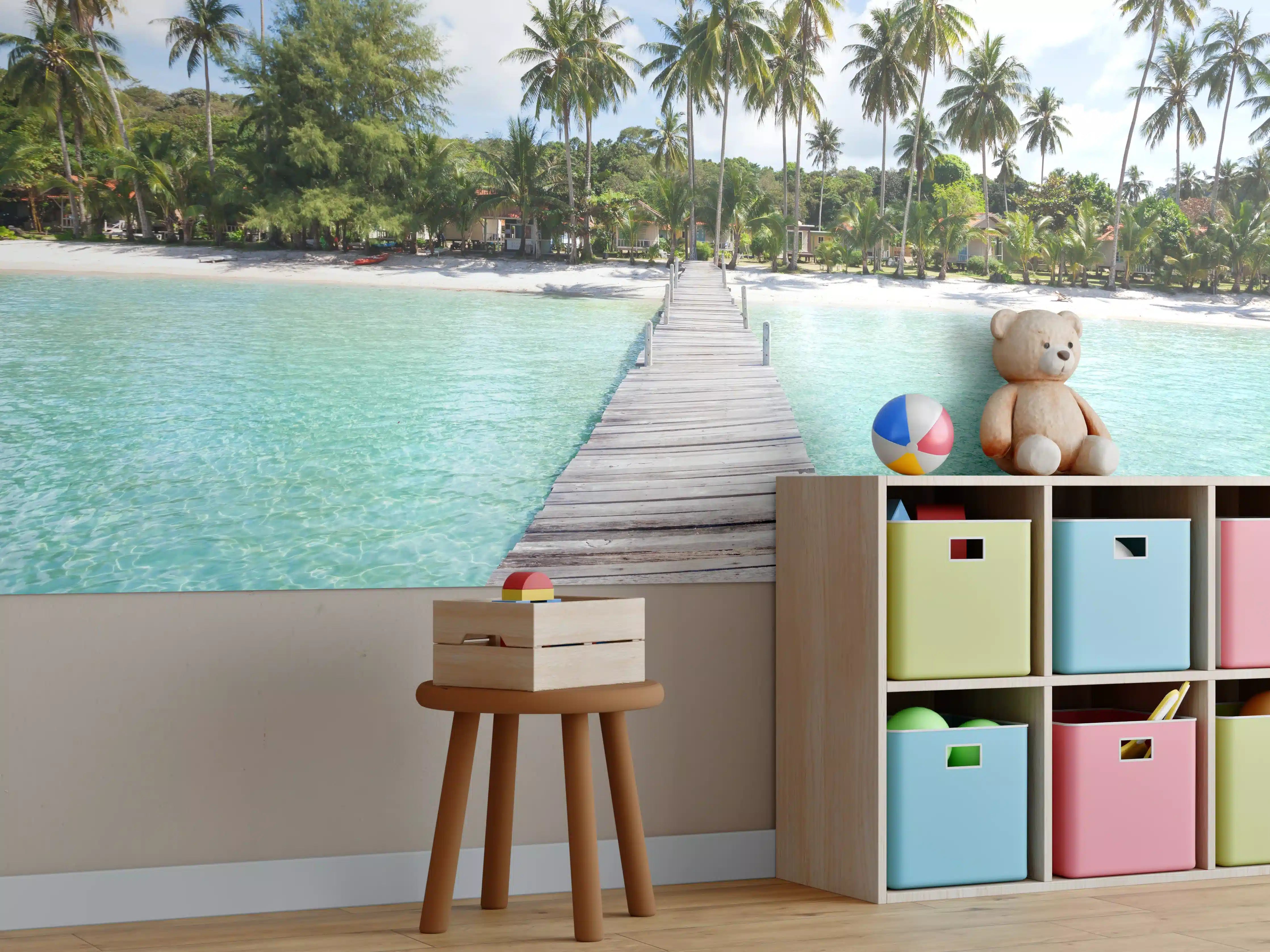 Kinderzimmer Wandgestaltung - Paradiesischer Pier in Thailand