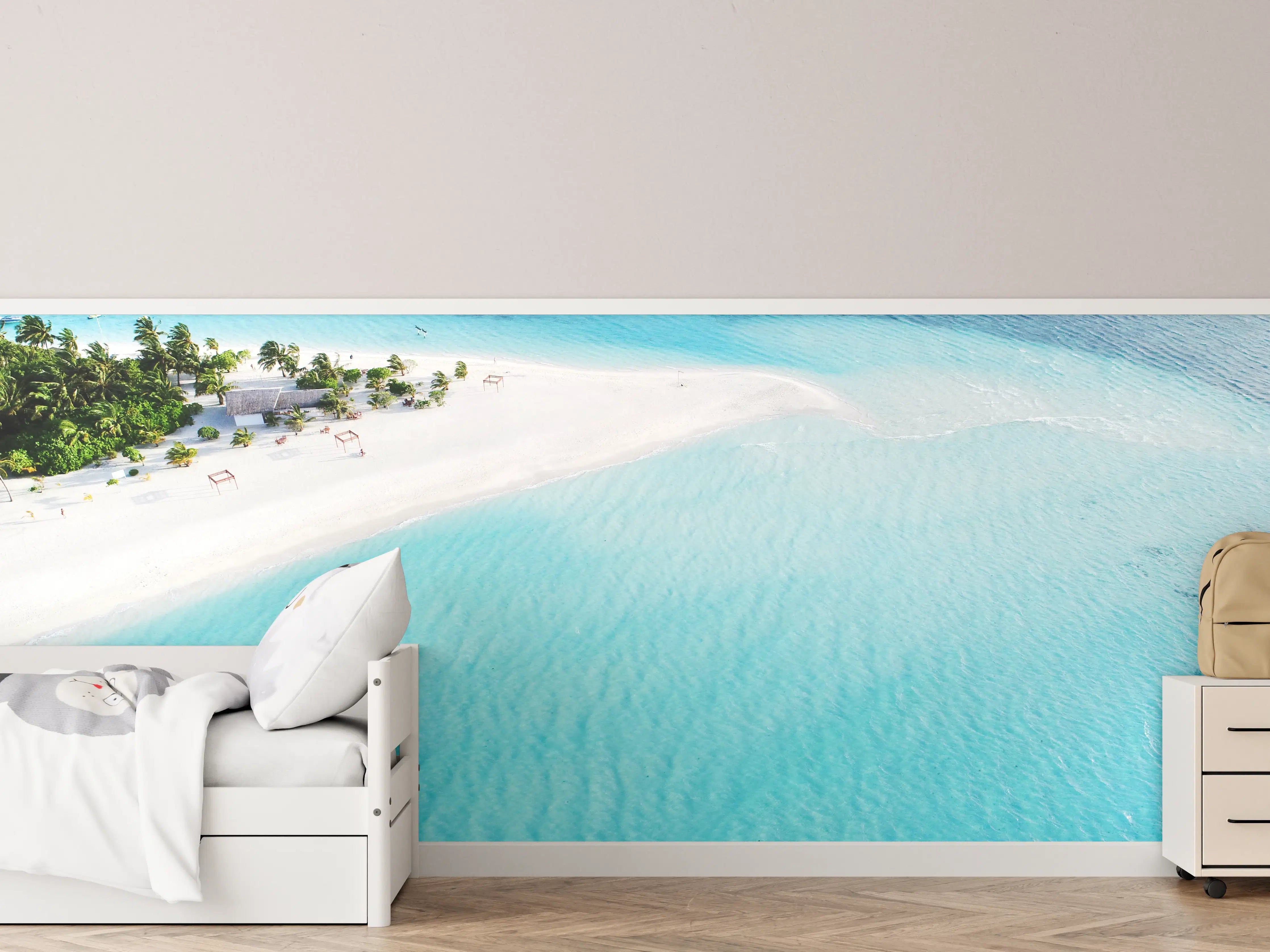 Kinderzimmer Wandgestaltung - Paradiesischer Strand in den Malediven