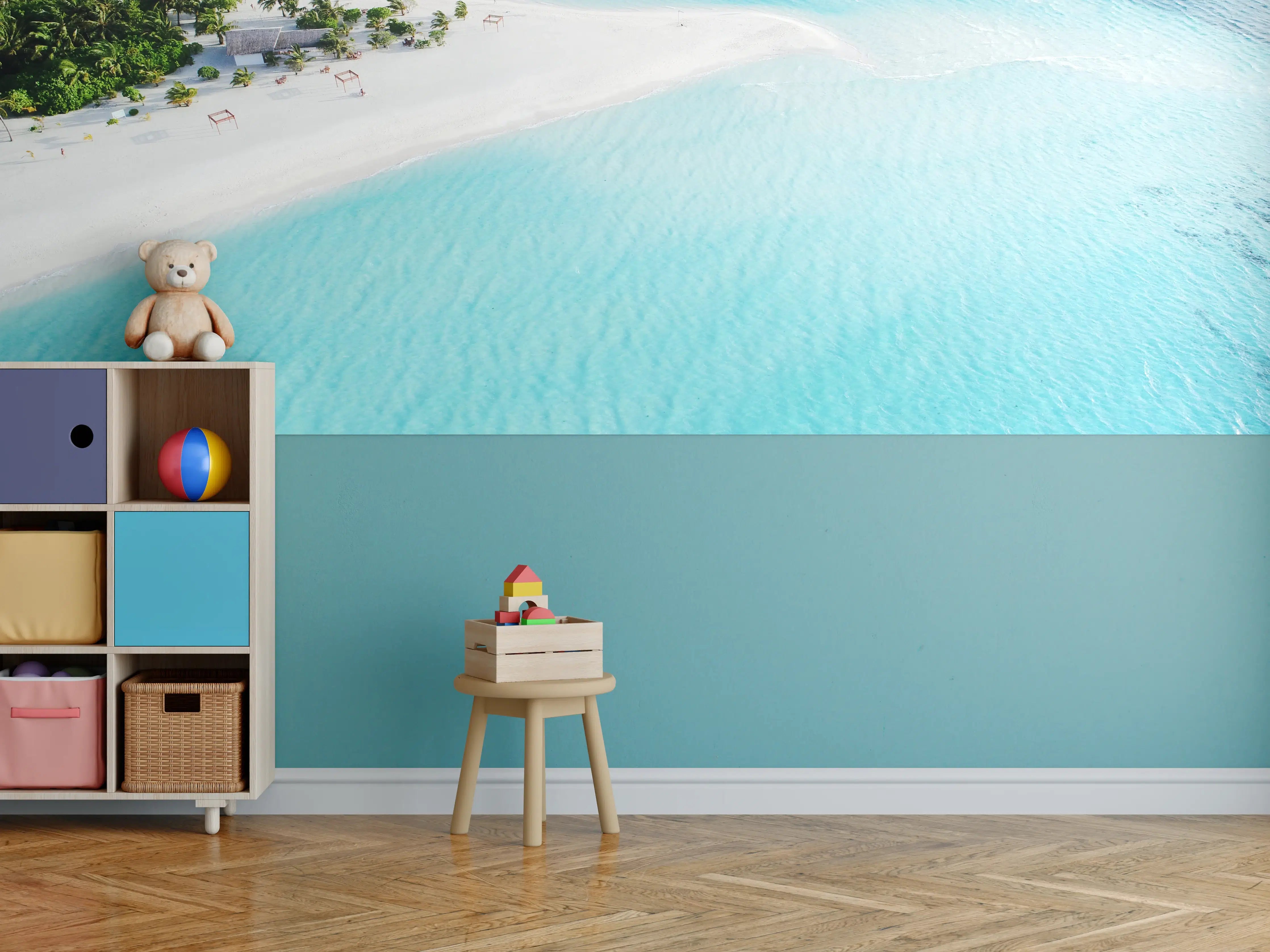Kinderzimmer Wandgestaltung - Paradiesischer Strand in den Malediven
