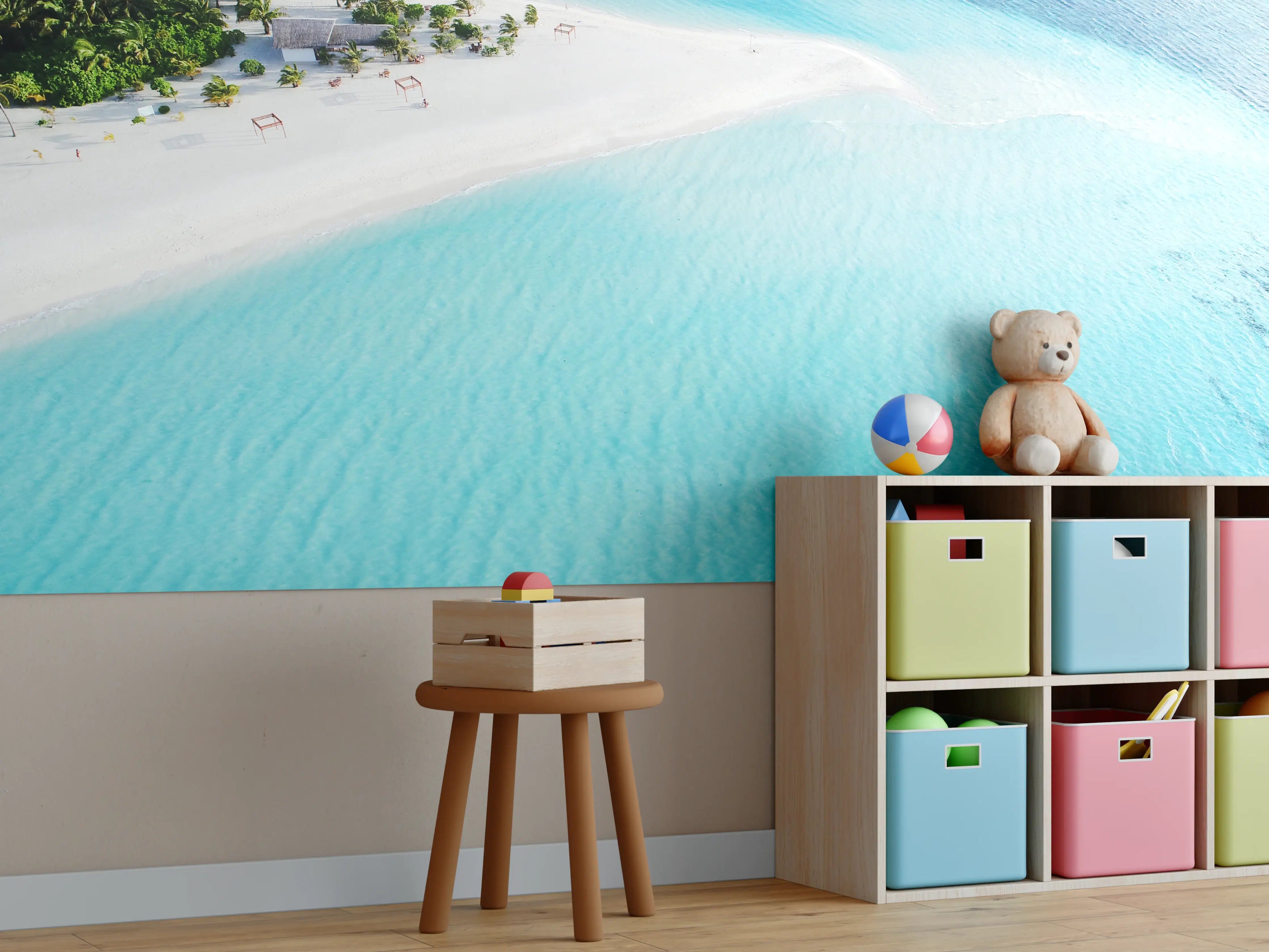 Kinderzimmer Wandgestaltung - Paradiesischer Strand in den Malediven