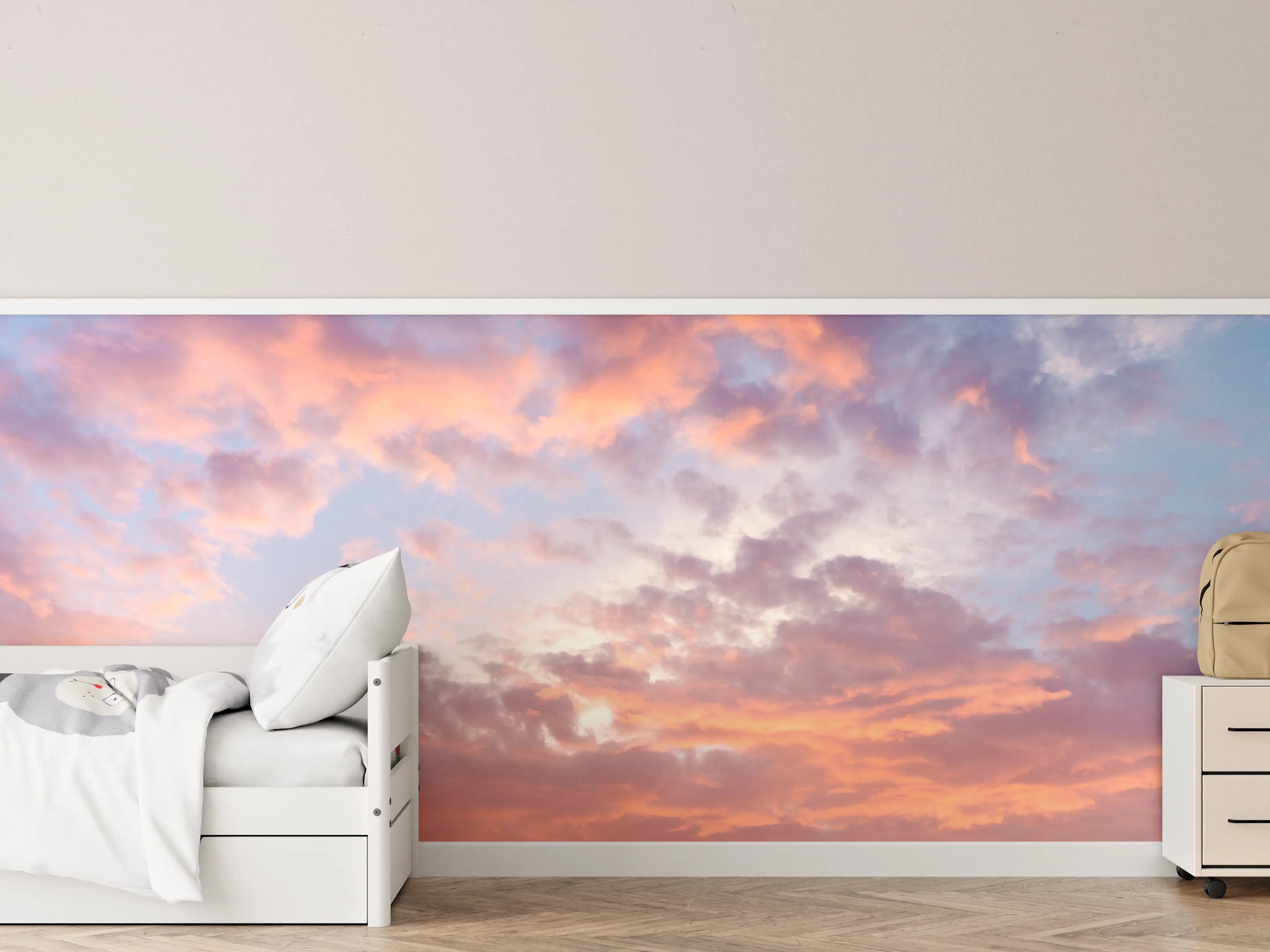 Kinderzimmer Wandgestaltung - Pastell-Sonnenuntergangs-Himmel