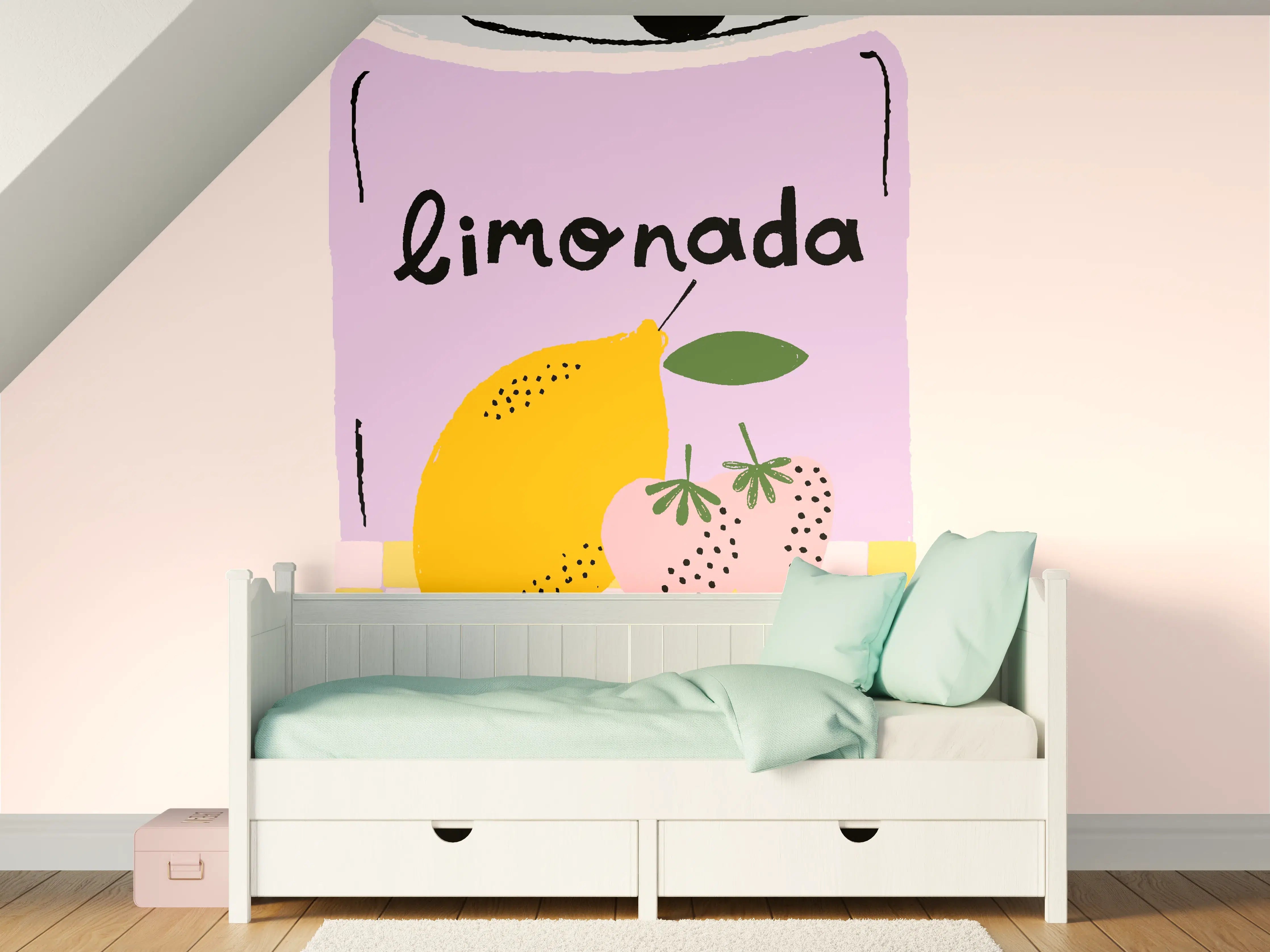 Kinderzimmer Wandgestaltung - Pastellfarbene Limonaden-Dose