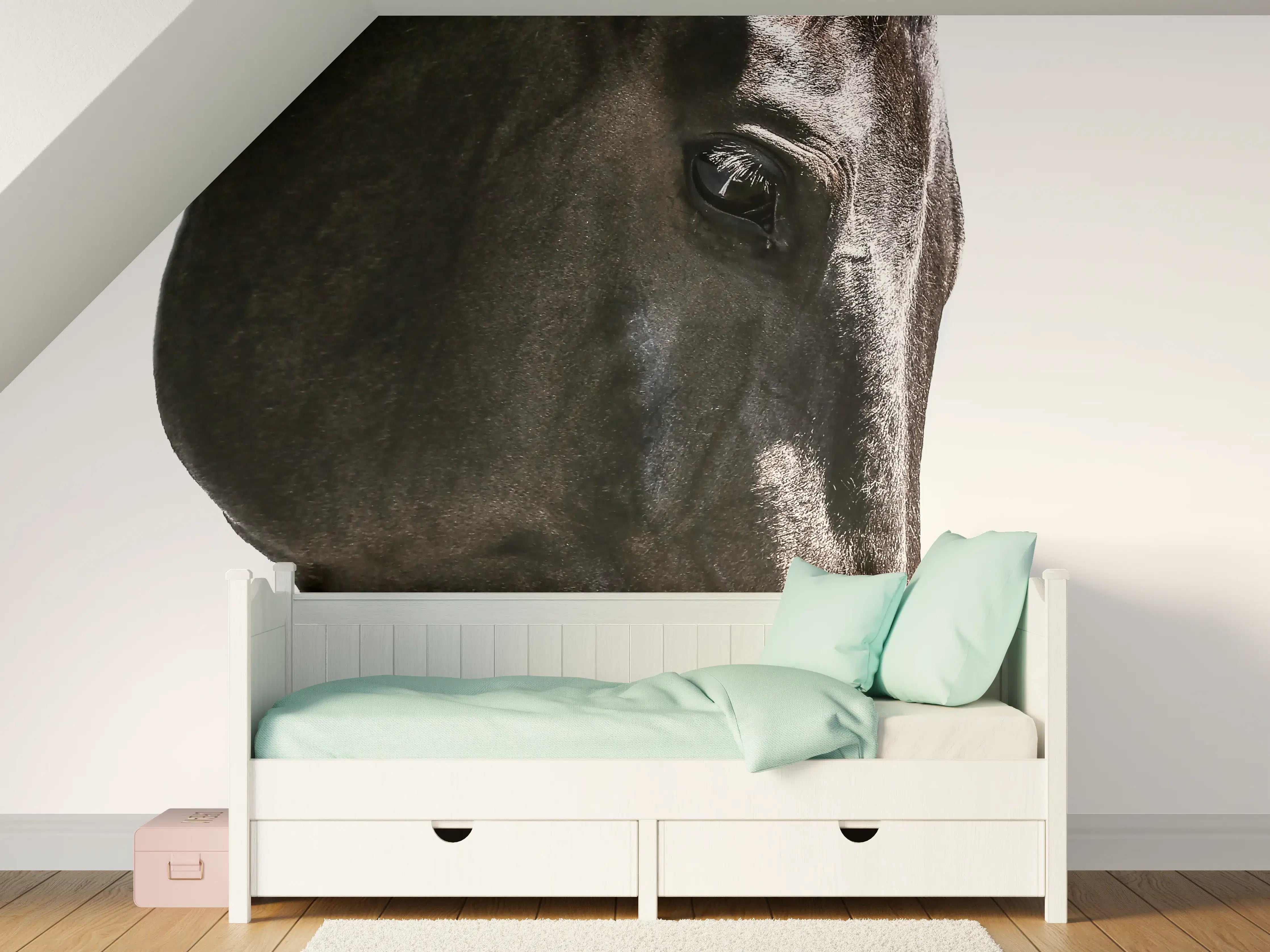 Kinderzimmer Wandgestaltung - Pferd - Nahaufnahme