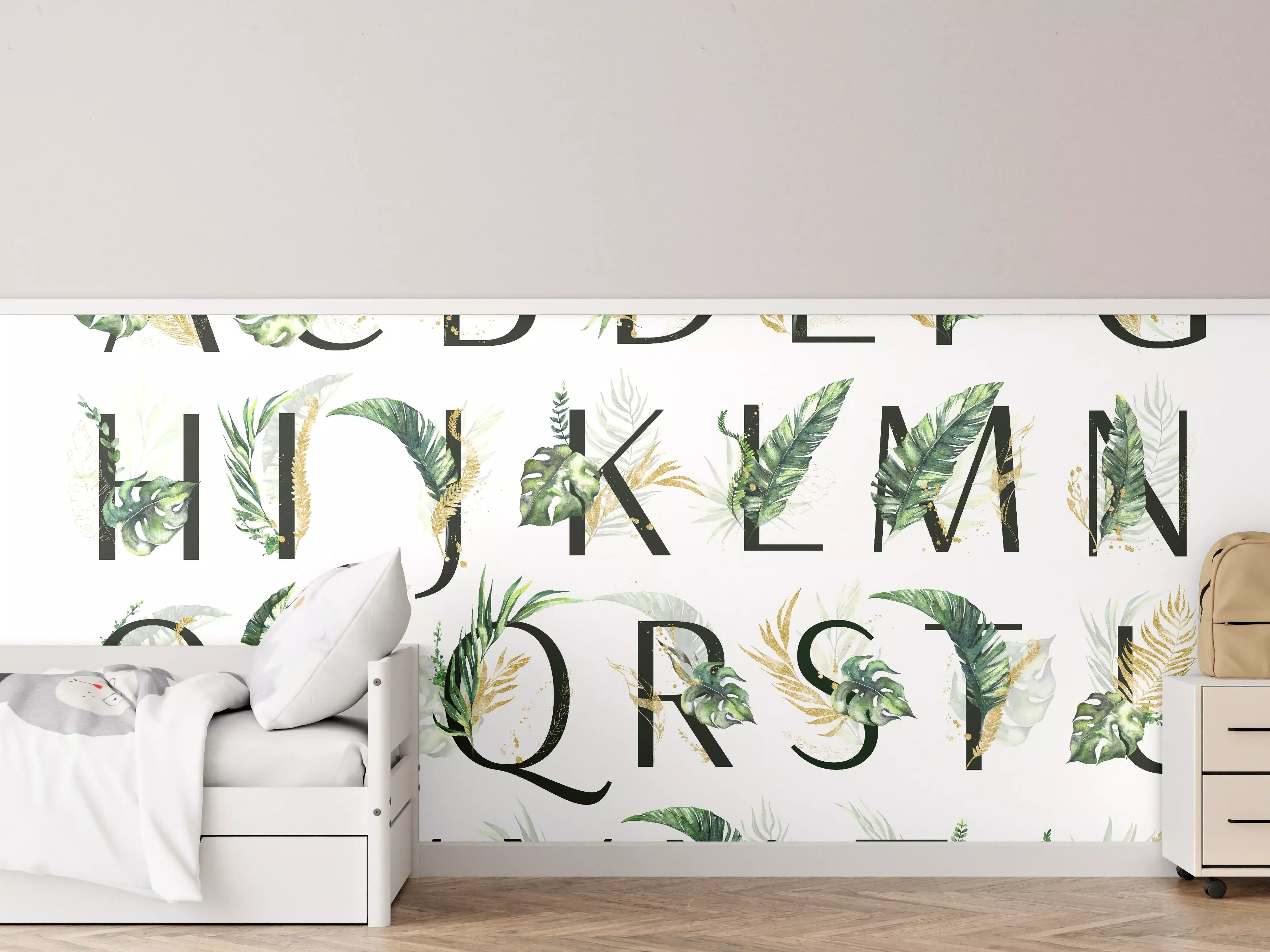 Kinderzimmer Wandgestaltung - Pflanzliche Alphabet Sammlung