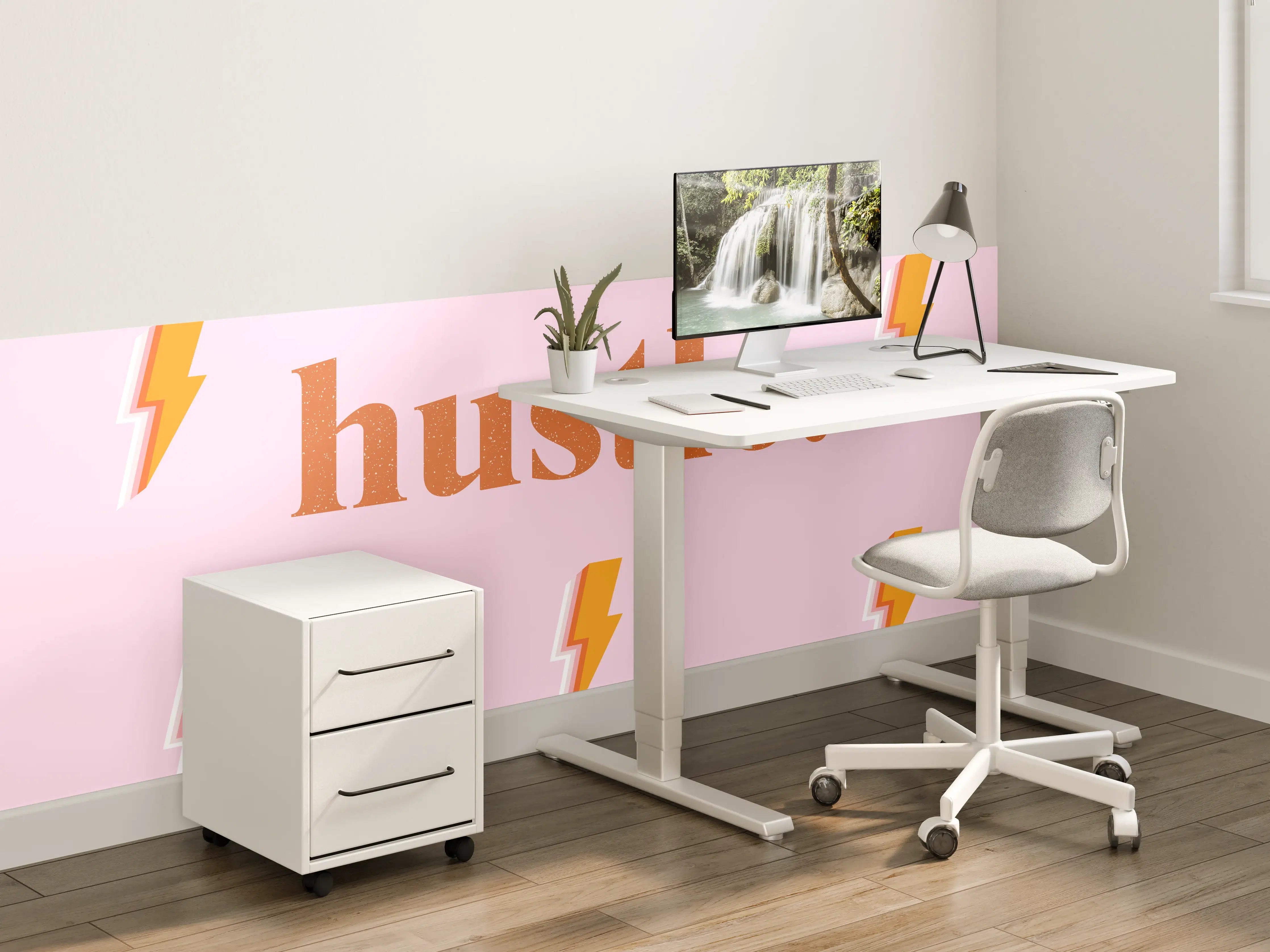 Kinderzimmer Wandgestaltung - Pink-Orange Blitz-Muster Poster