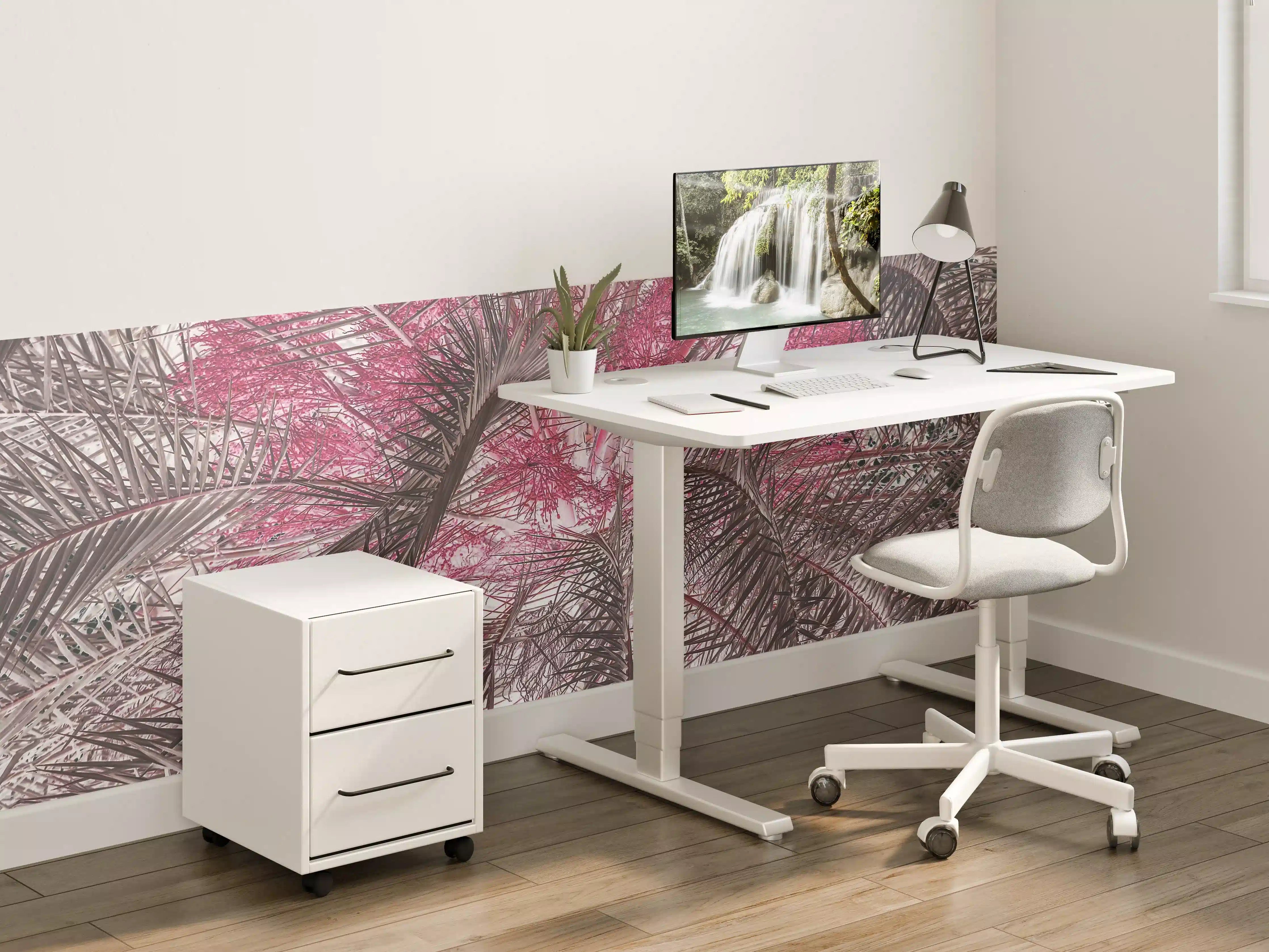 Kinderzimmer Wandgestaltung - Pink-Purple Palm Leaf Texture