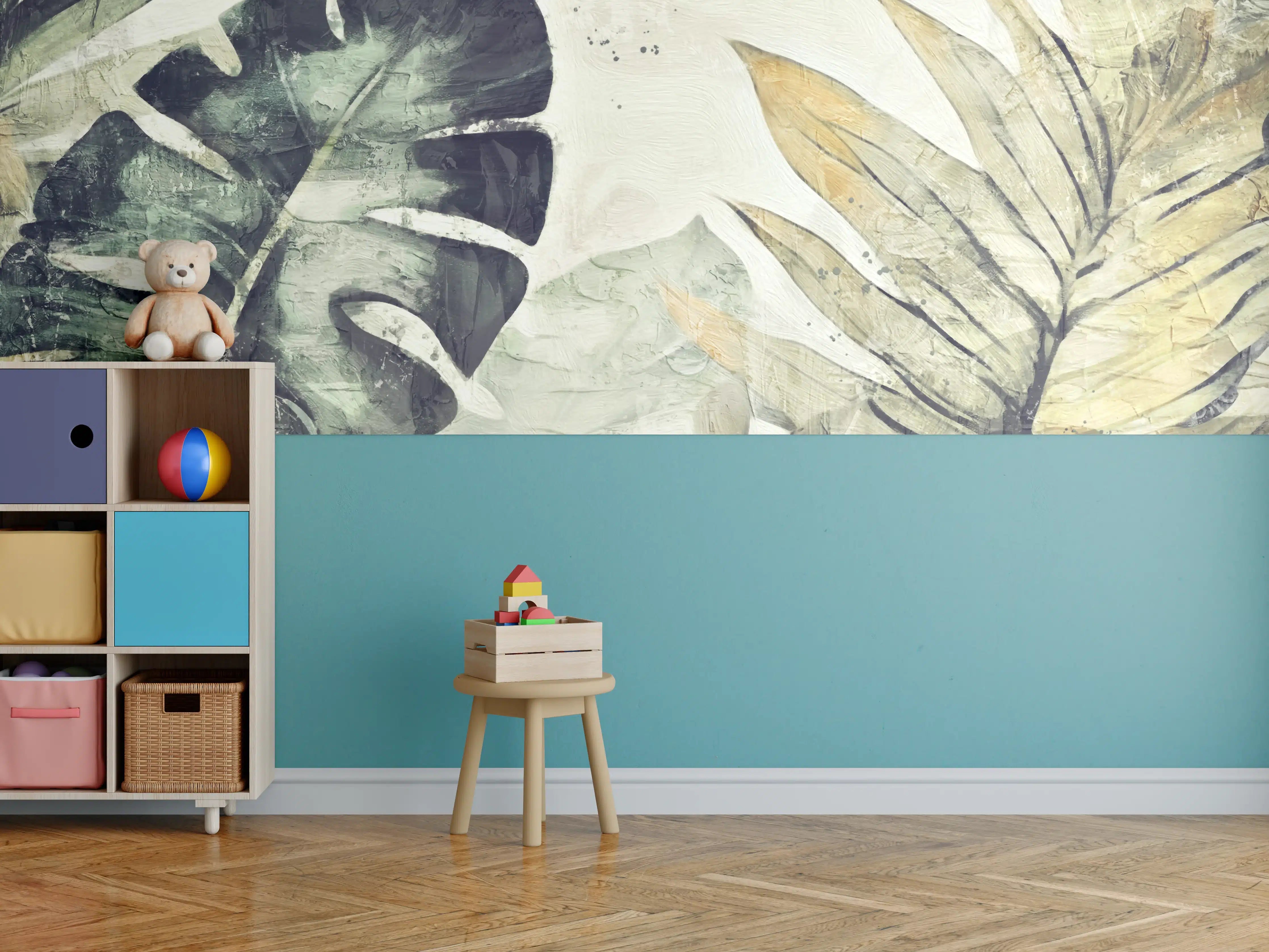 Kinderzimmer Wandgestaltung - Pinselkunst - Floral