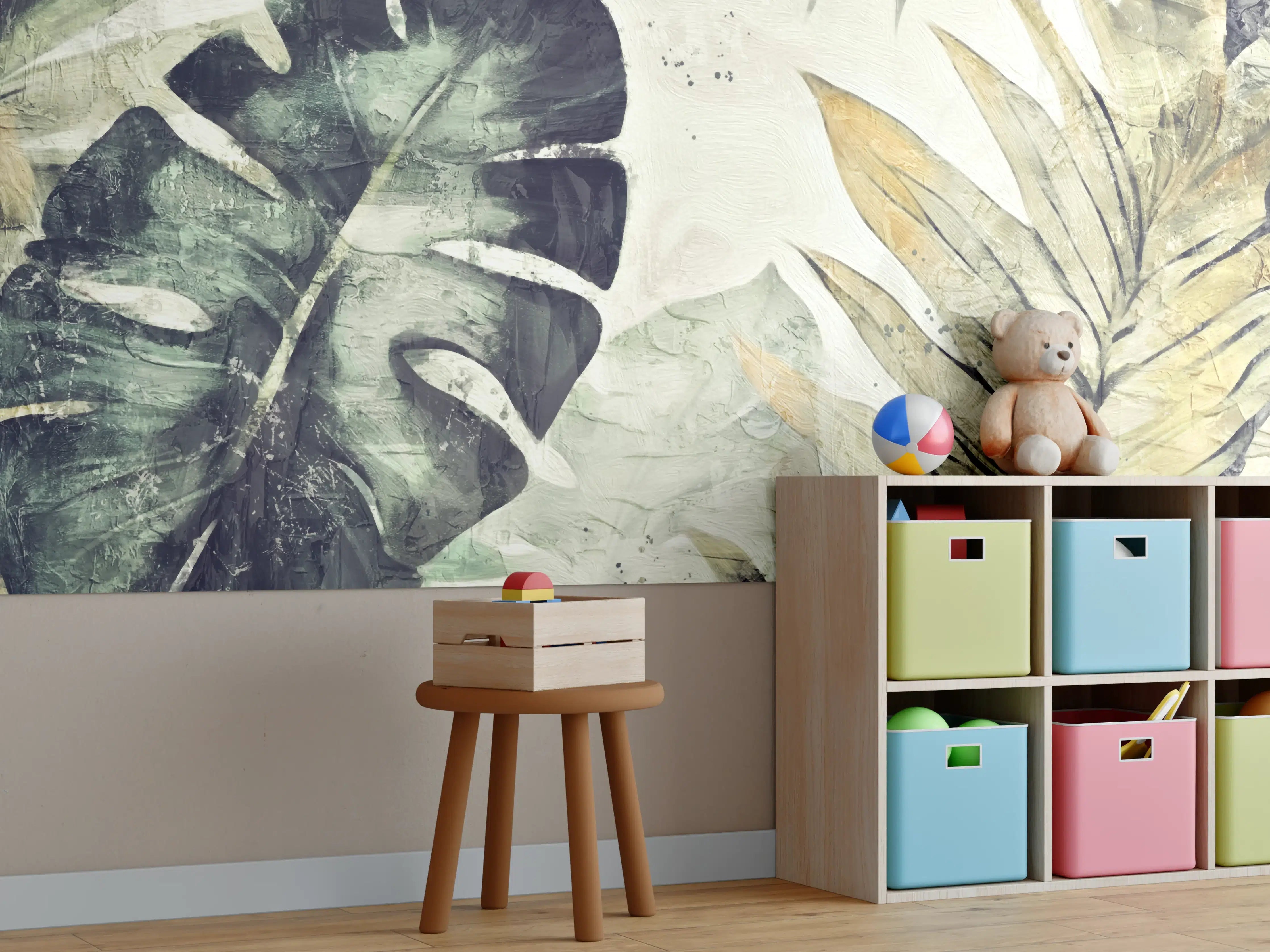 Kinderzimmer Wandgestaltung - Pinselkunst - Floral