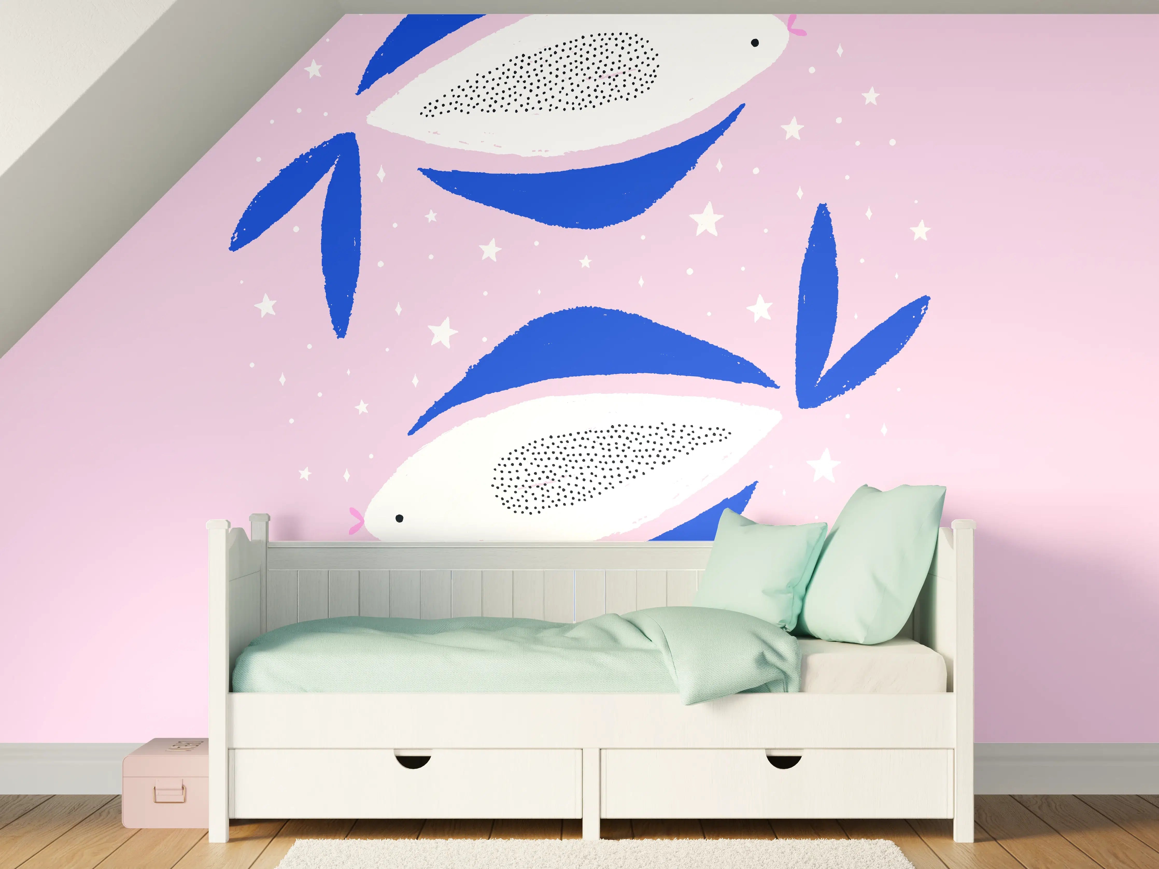 Kinderzimmer Wandgestaltung - Pisces Astrology Illustration