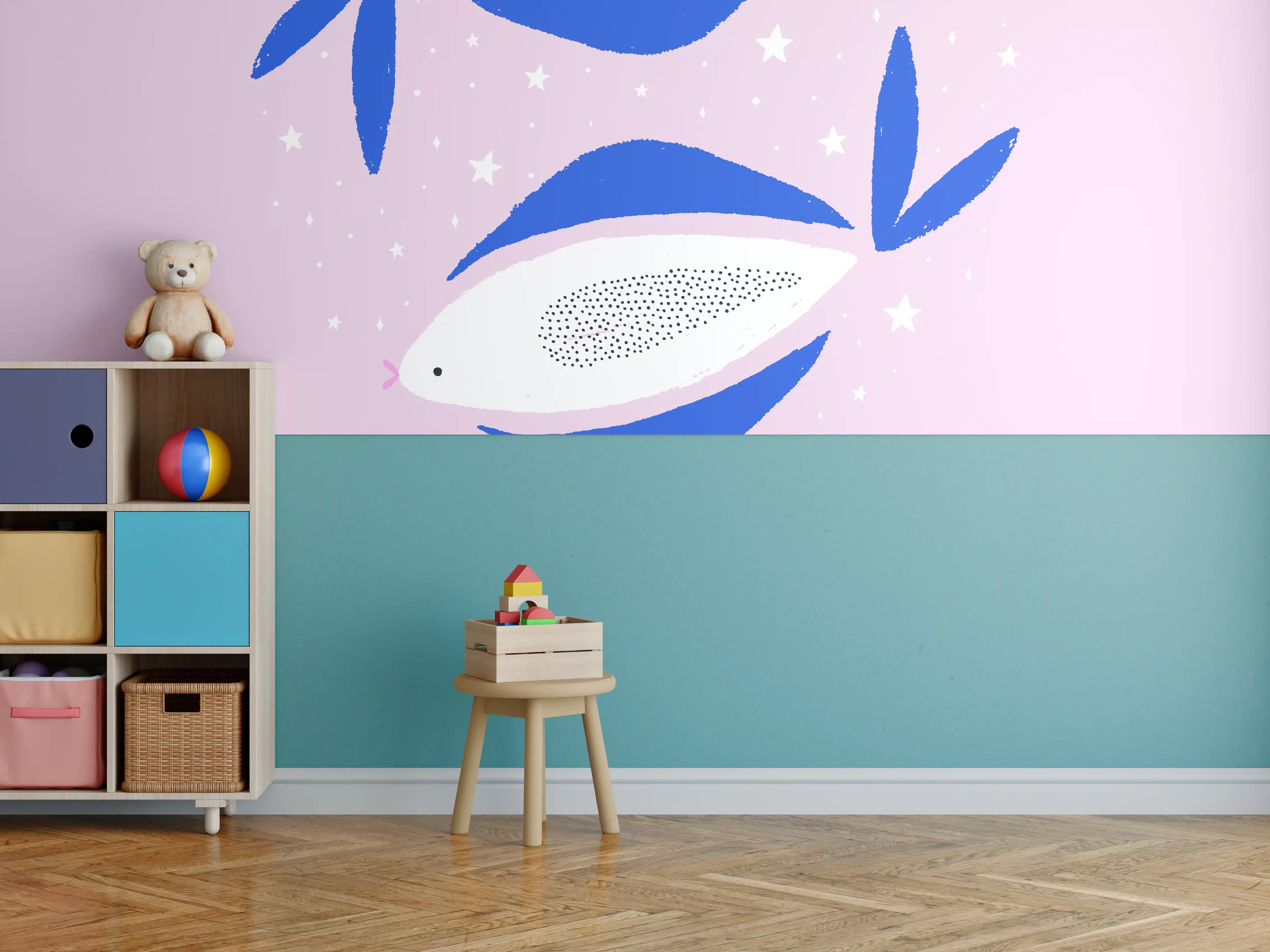 Kinderzimmer Wandgestaltung - Pisces Astrology Illustration