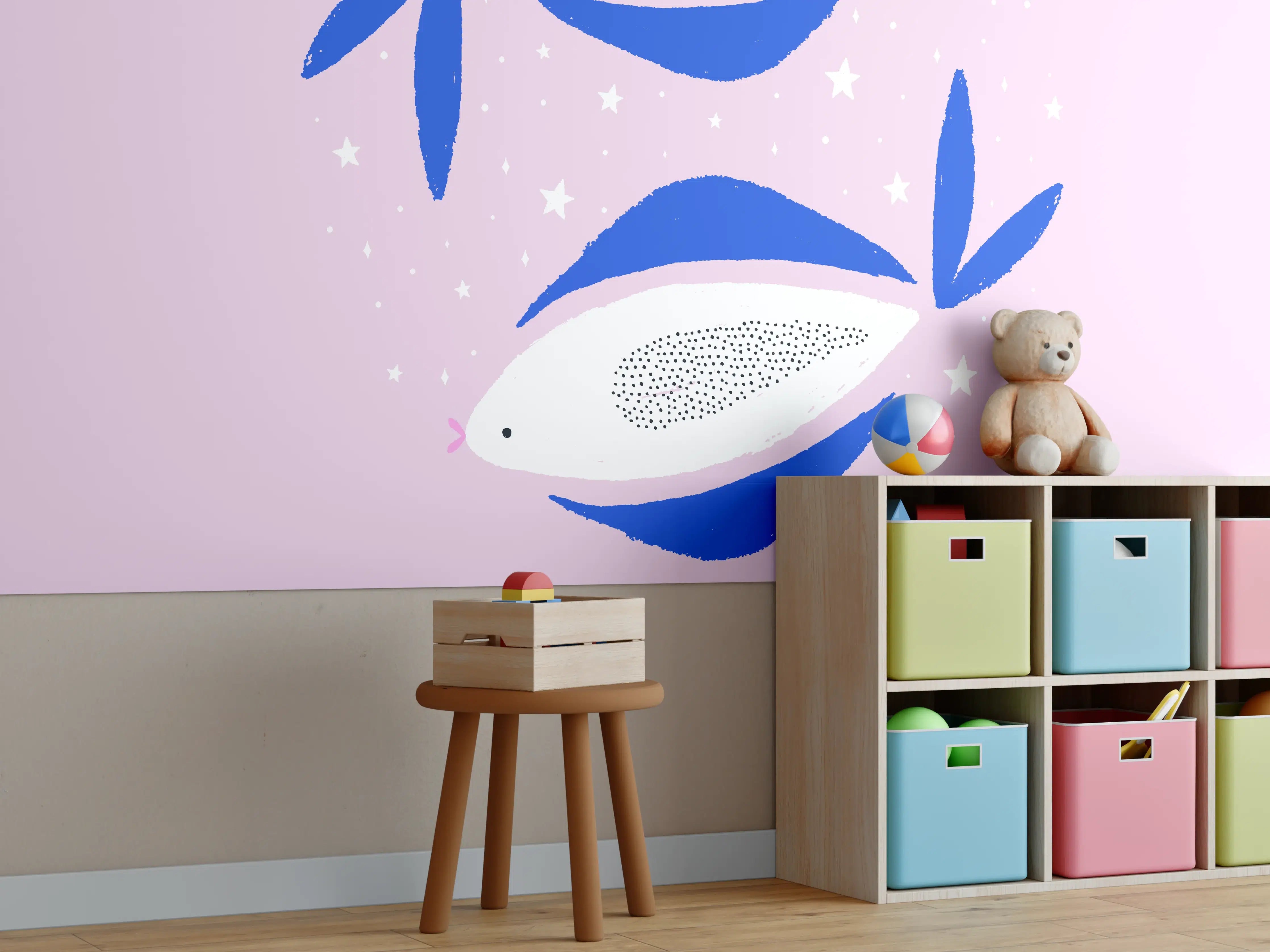 Kinderzimmer Wandgestaltung - Pisces Astrology Illustration