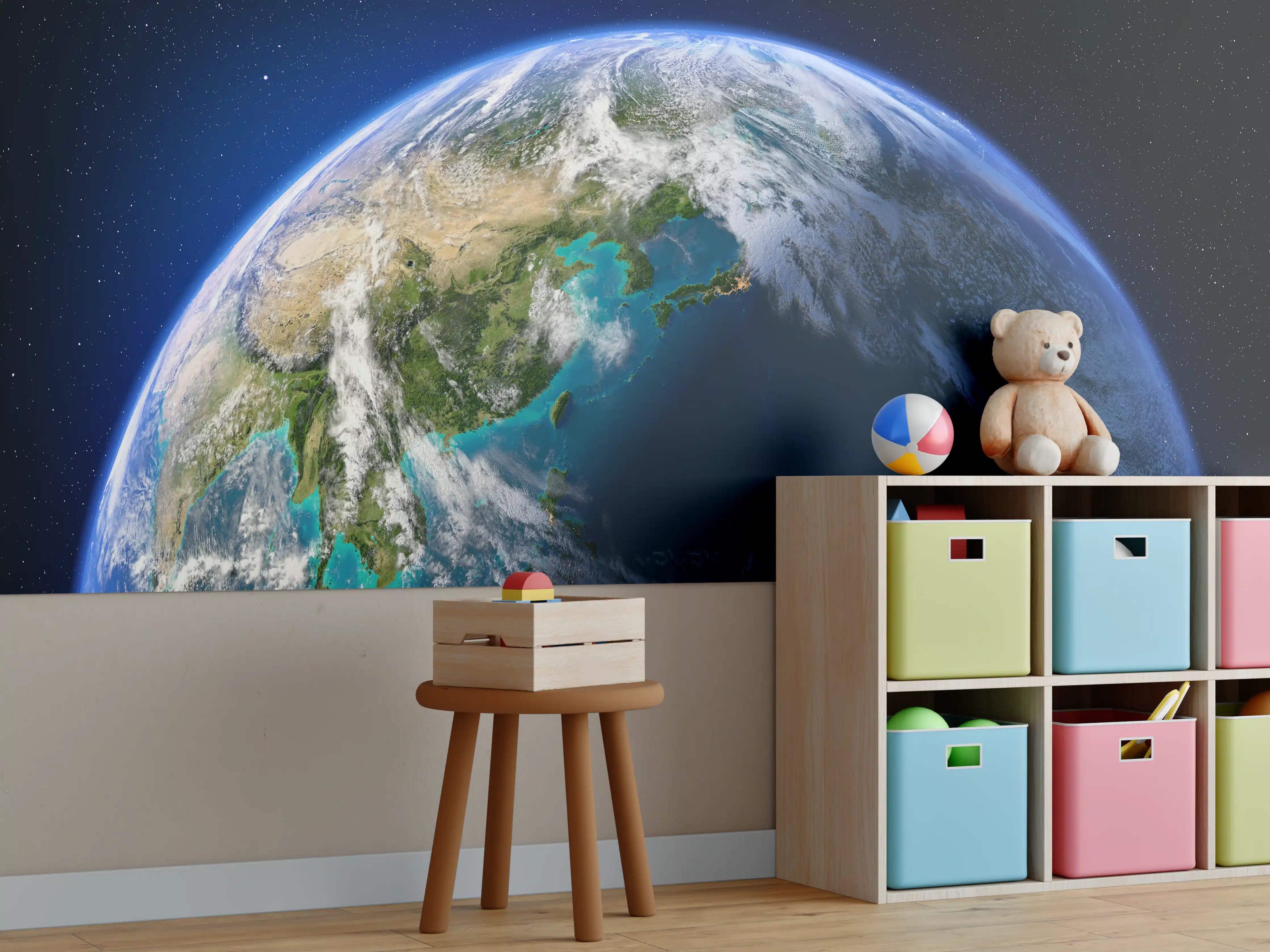 Kinderzimmer Wandgestaltung - Planet Erde