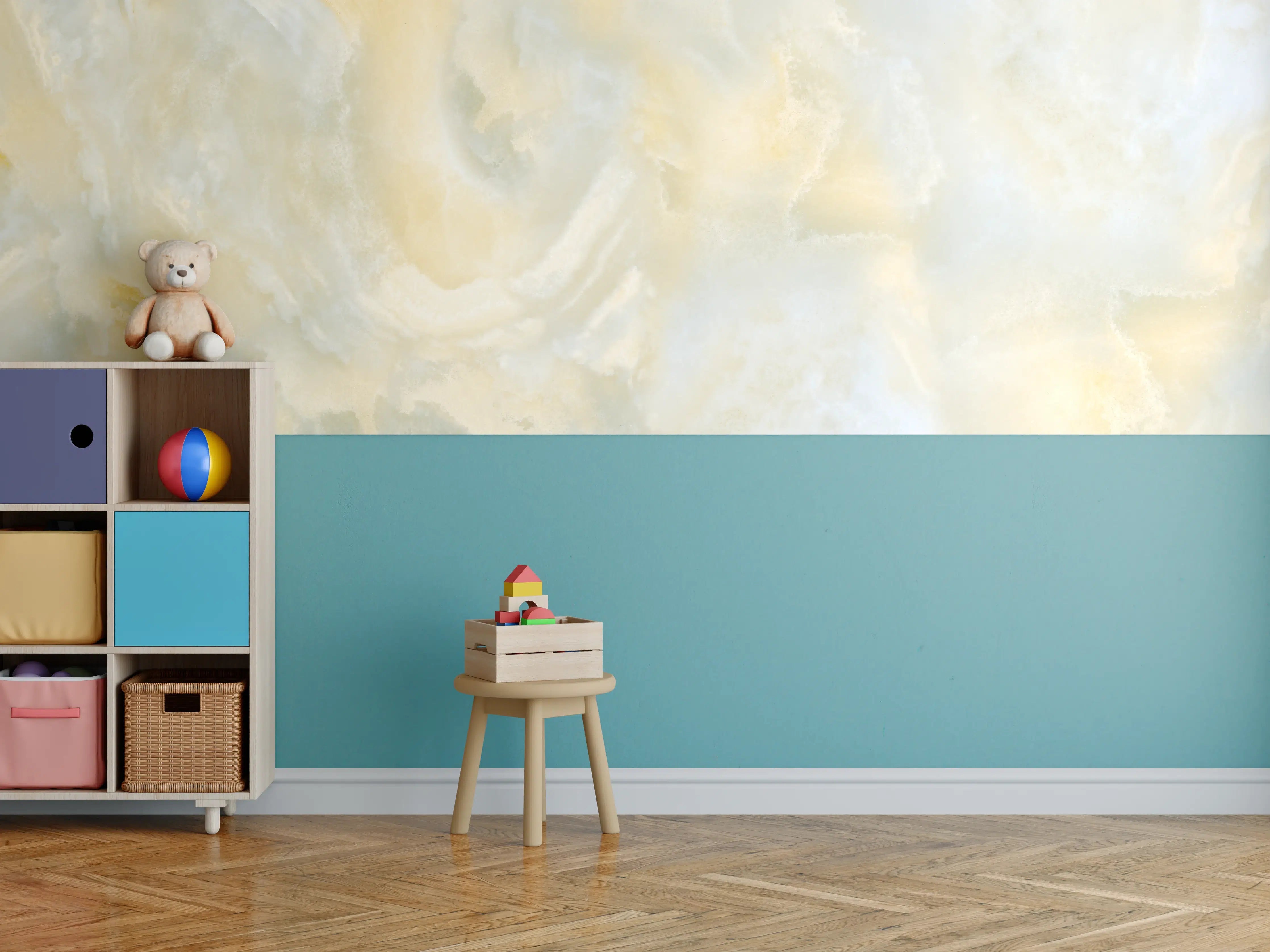 Kinderzimmer Wandgestaltung - Polierter Onyx-Marmor 