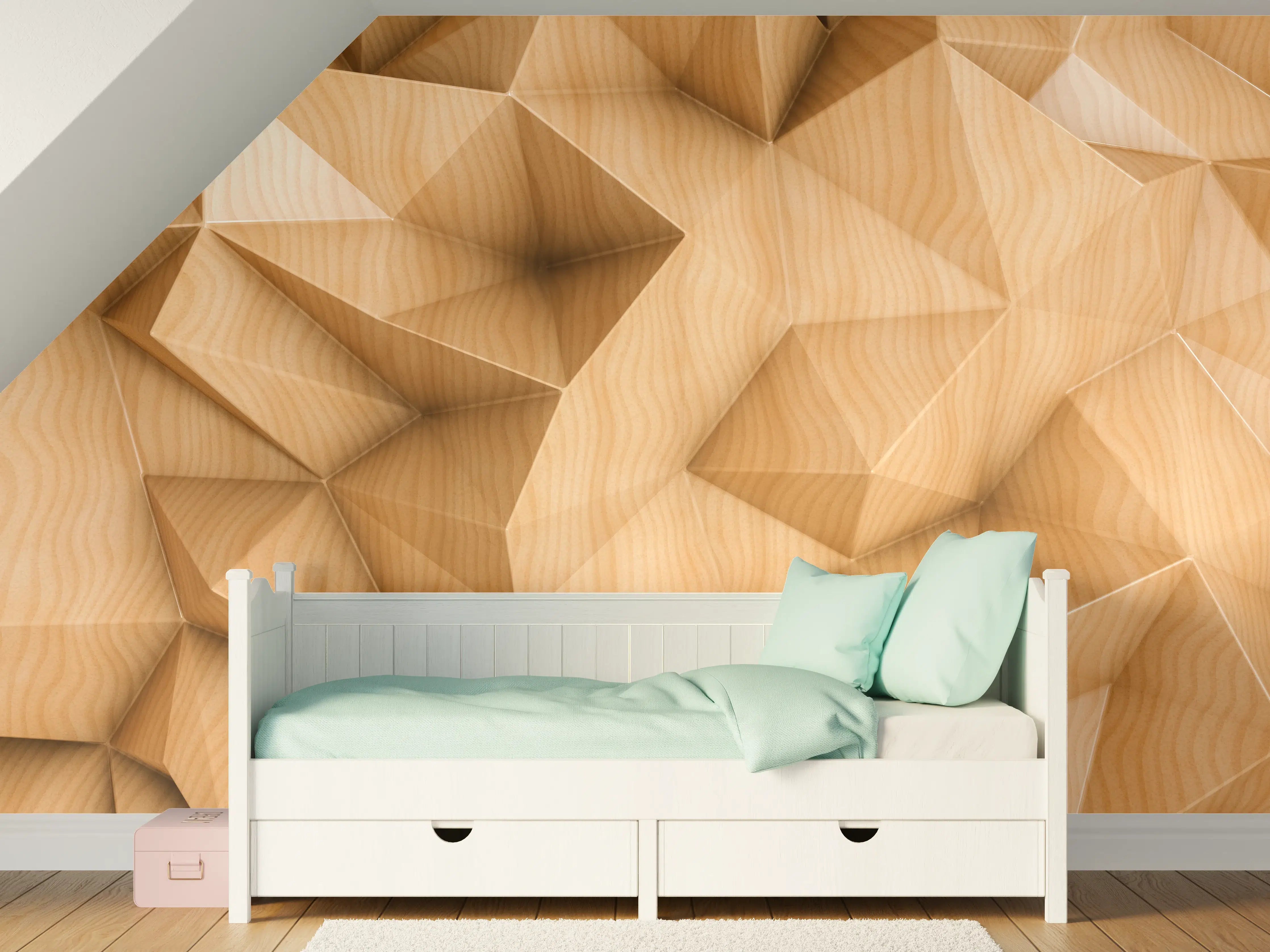 Kinderzimmer Wandgestaltung - Polygonaler abstrakter Hintergrund