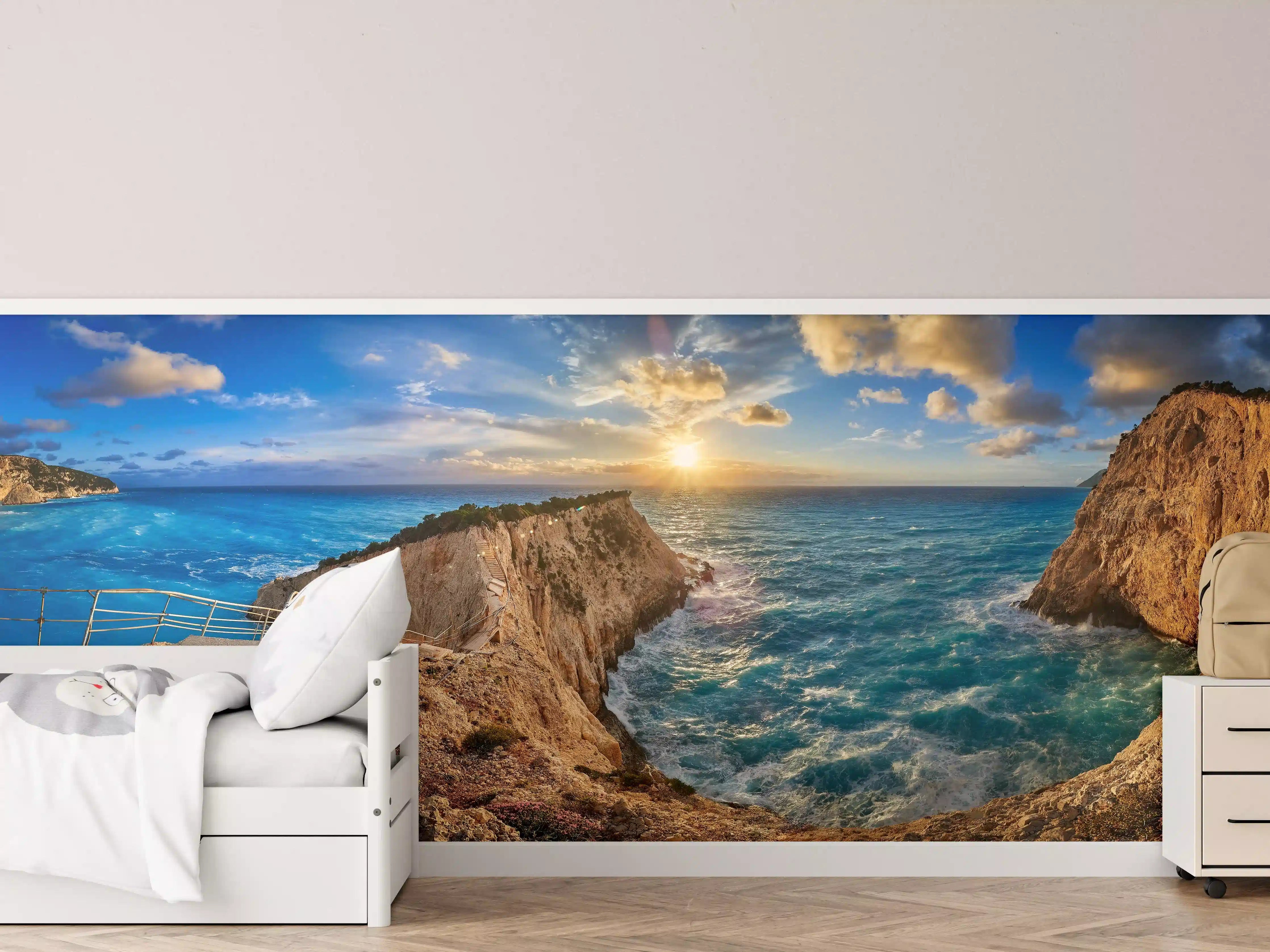 Kinderzimmer Wandgestaltung - Porto Katsiki bei Sonnenuntergang