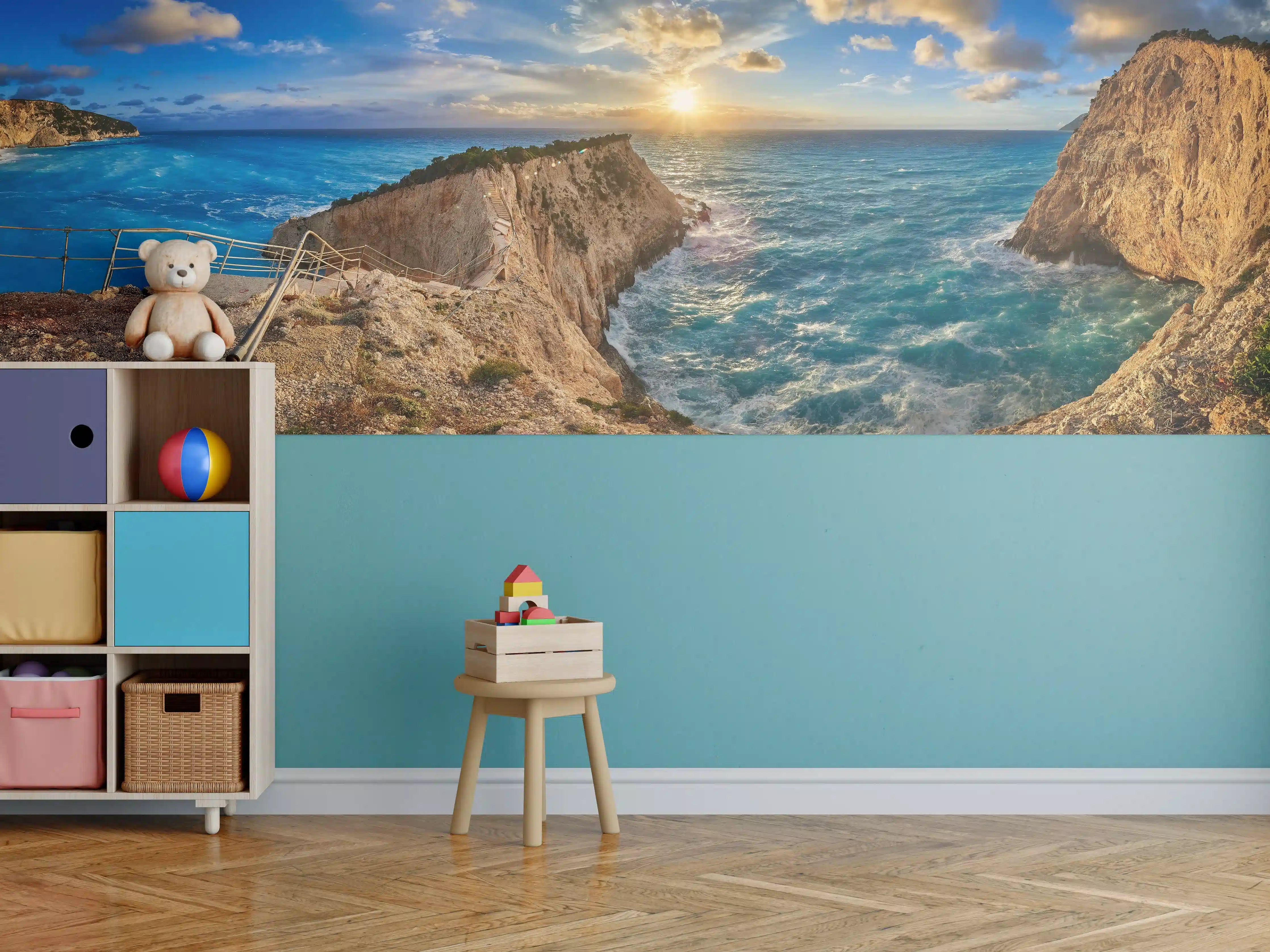Kinderzimmer Wandgestaltung - Porto Katsiki bei Sonnenuntergang