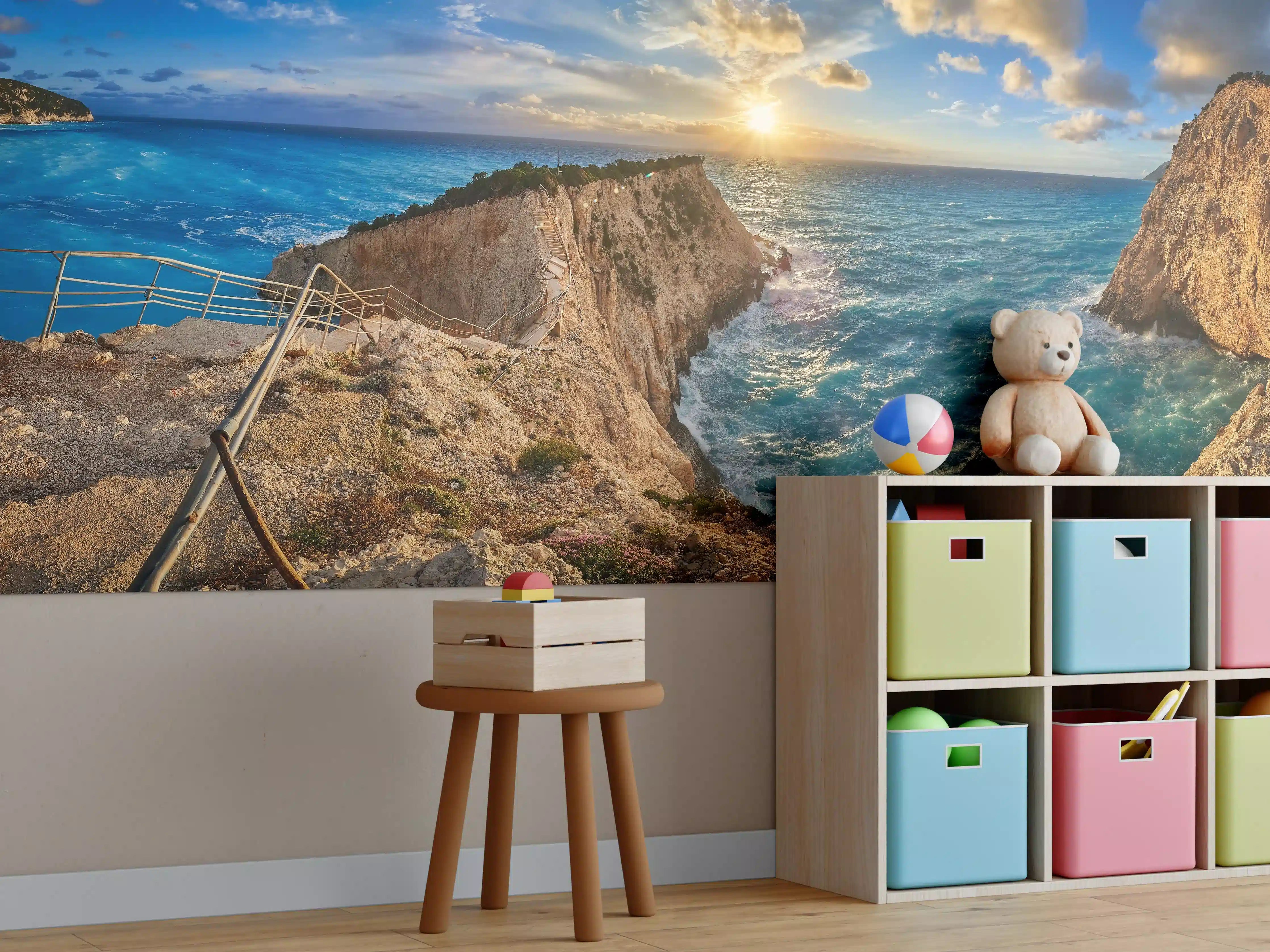 Kinderzimmer Wandgestaltung - Porto Katsiki bei Sonnenuntergang