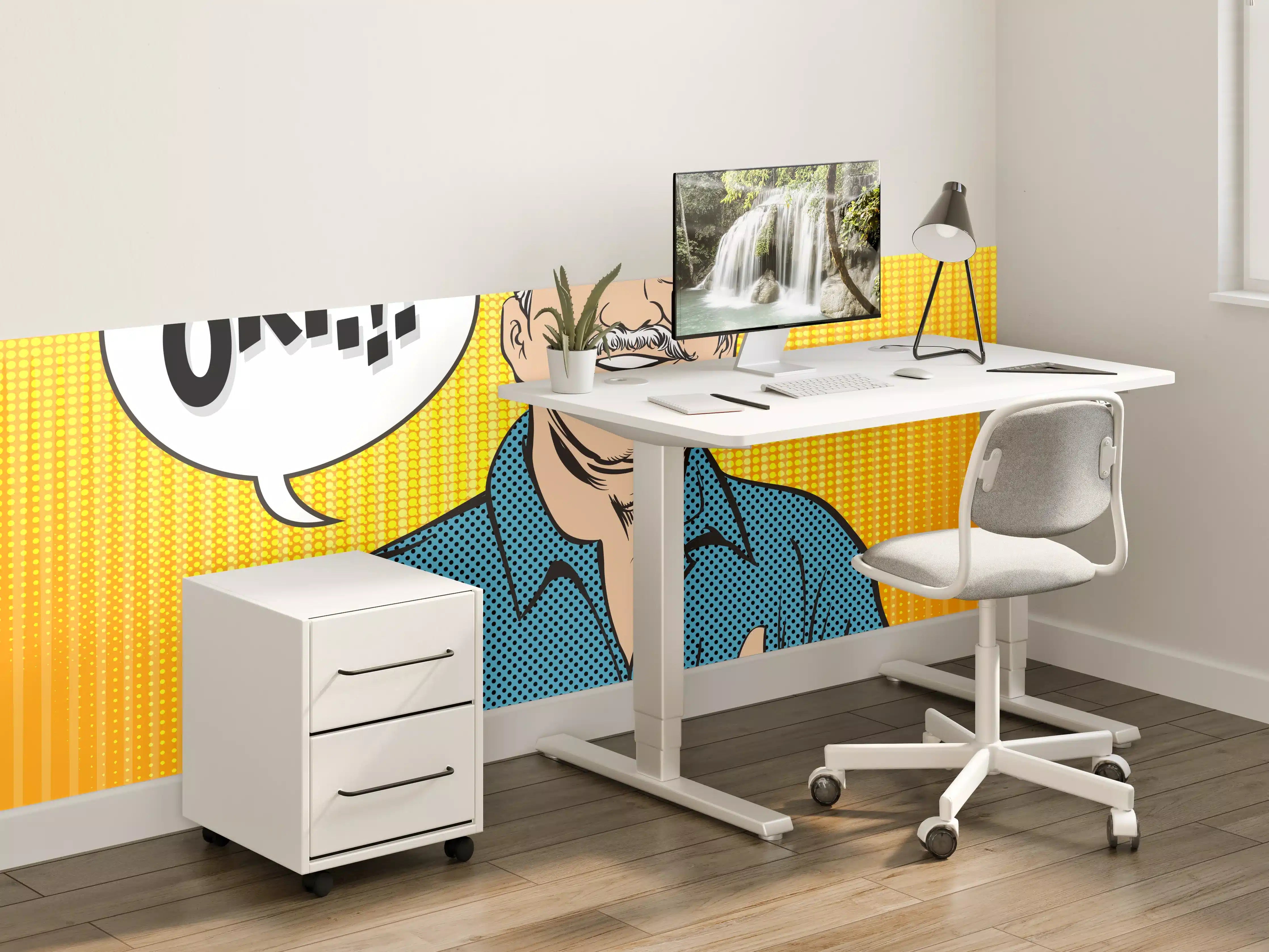 Kinderzimmer Wandgestaltung - Positiver Comic-Mann Daumen hoch