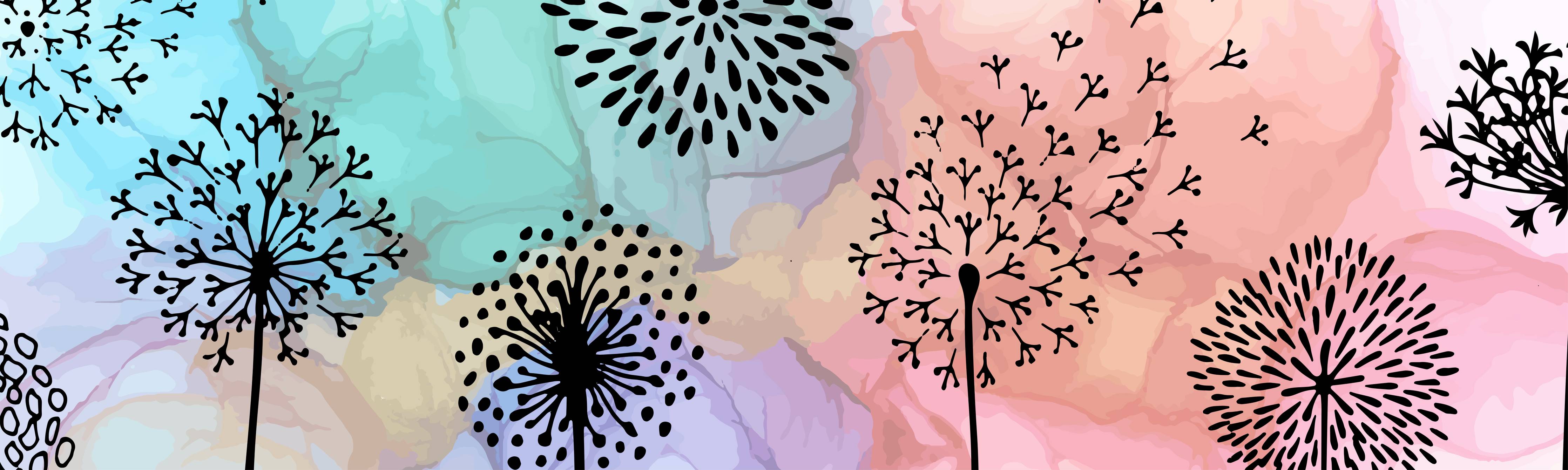 Kinderzimmer Wandgestaltung-Pusteblume Aquarell