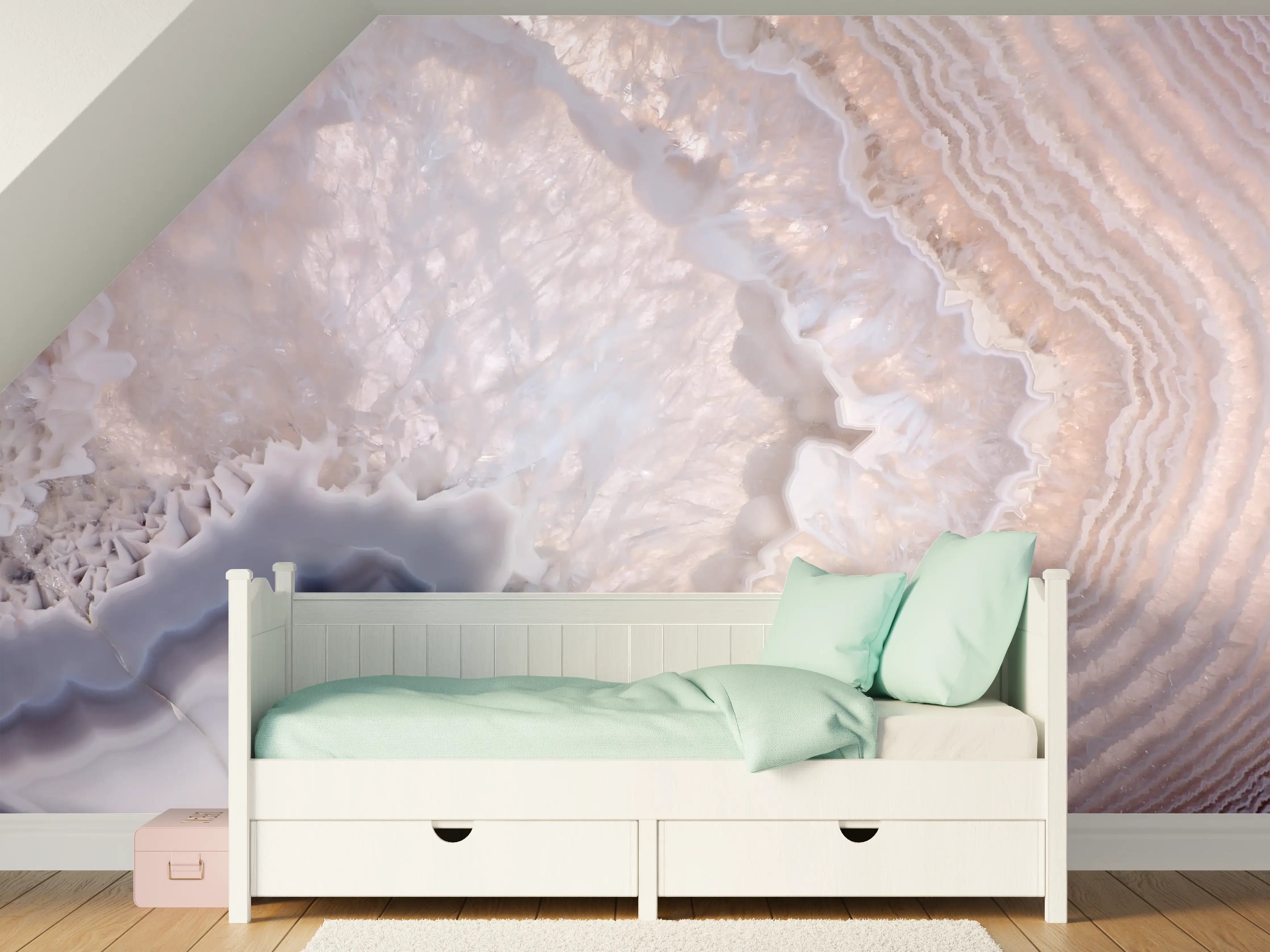 Kinderzimmer Wandgestaltung - Quarz in Wellenstruktur 