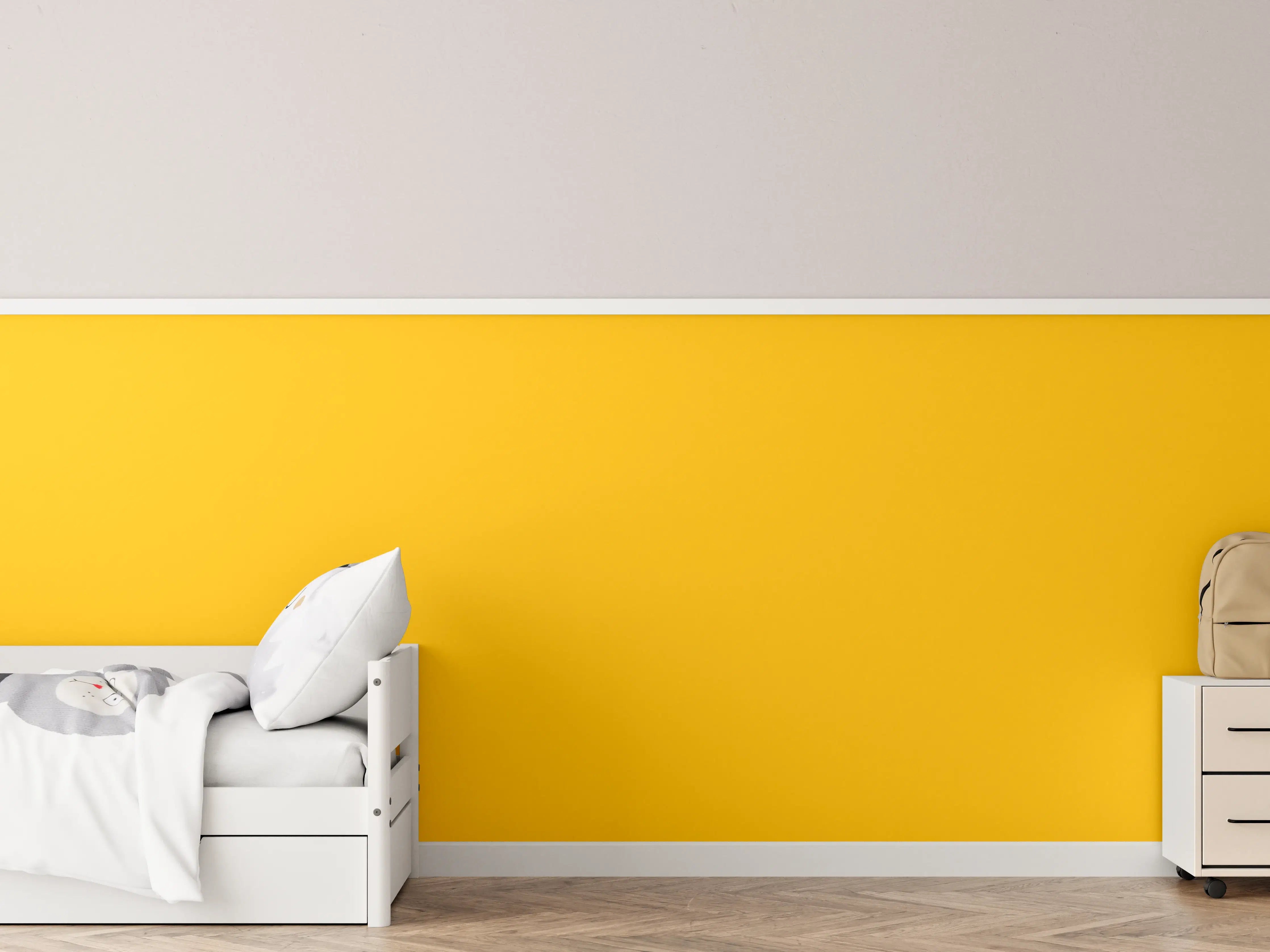 Kinderzimmer Wandgestaltung - RAL 1003 (Signalgelb)