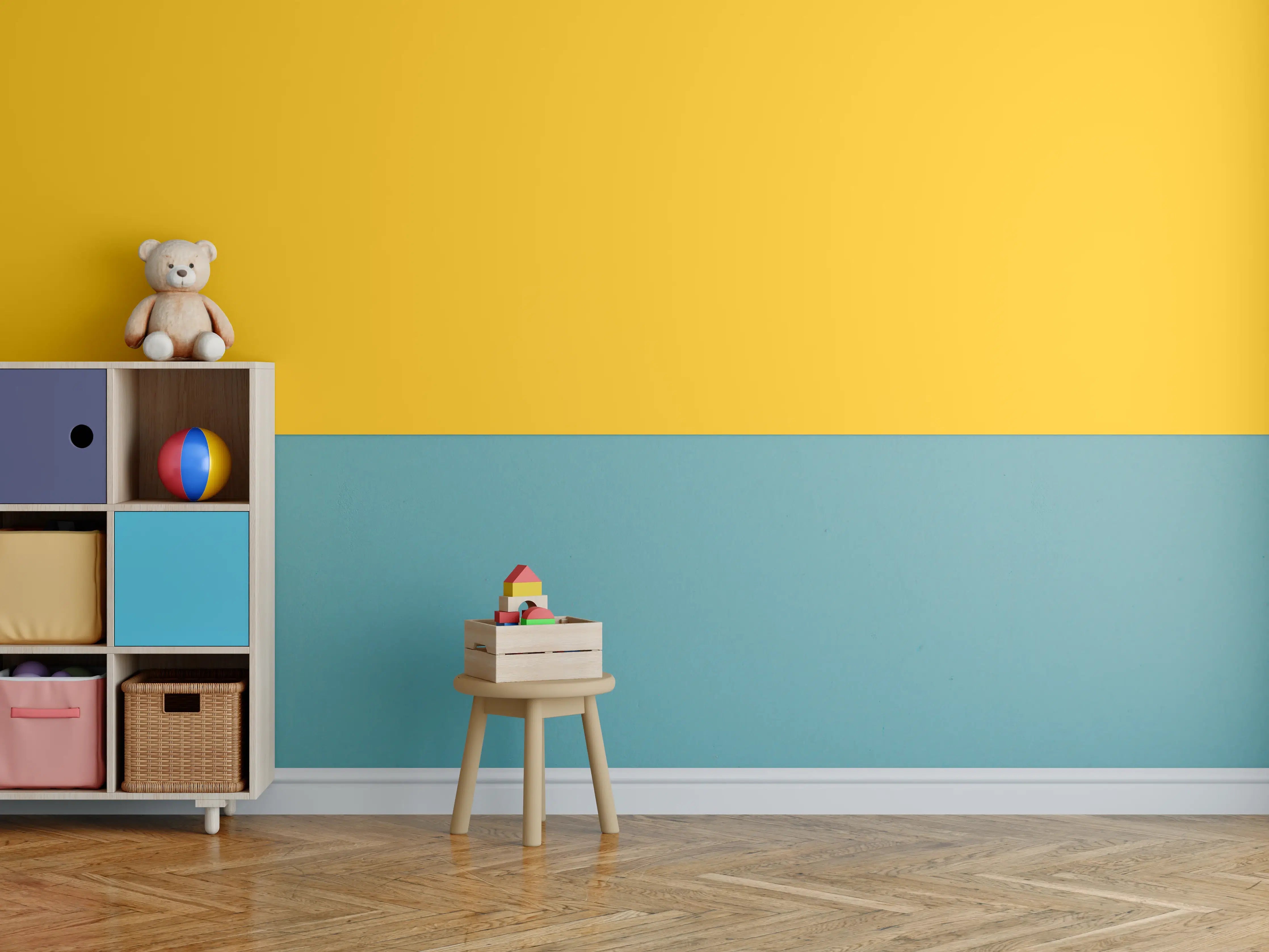 Kinderzimmer Wandgestaltung - RAL 1003 (Signalgelb)