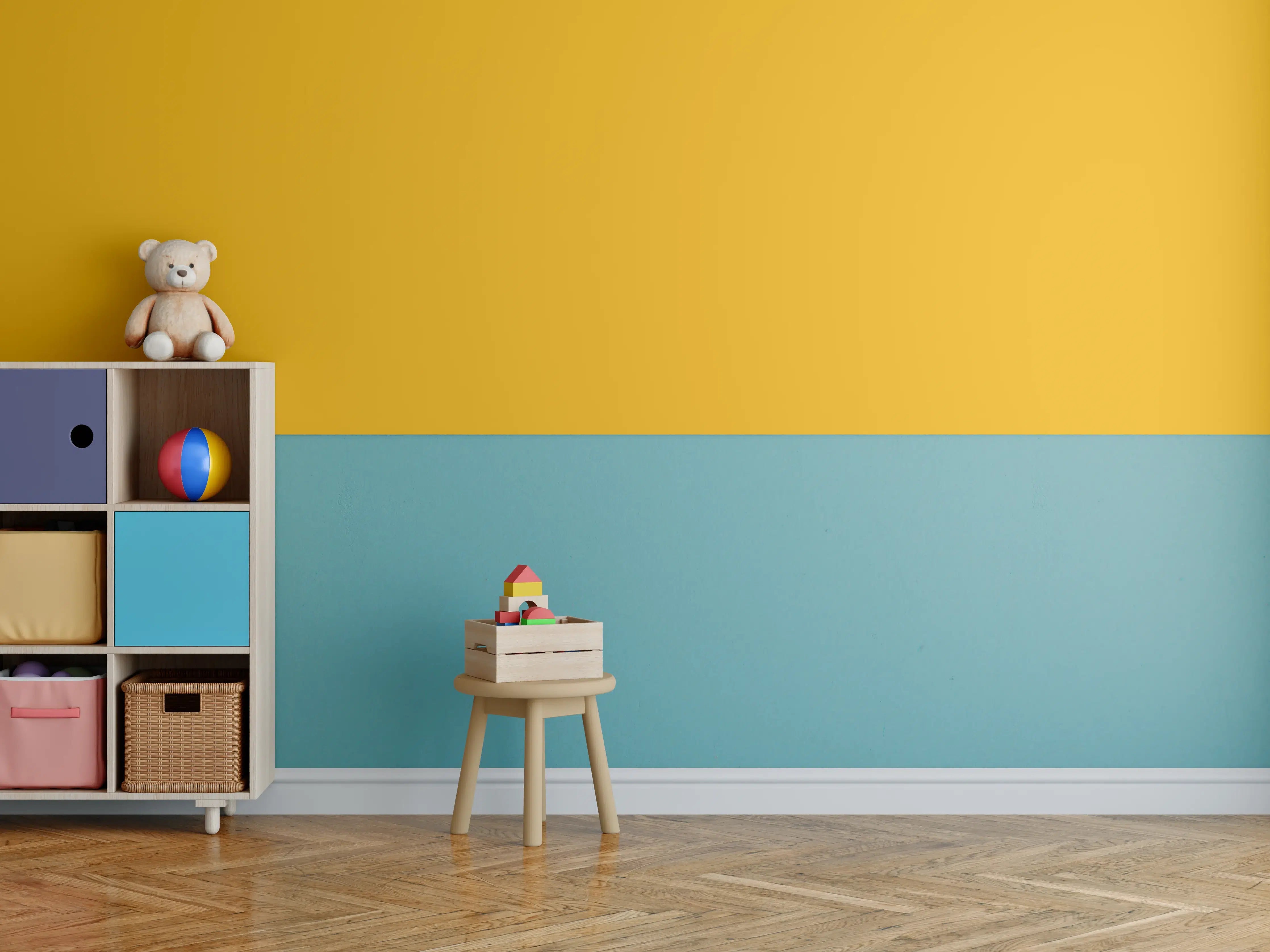Kinderzimmer Wandgestaltung - RAL 1006 (Maisgelb)