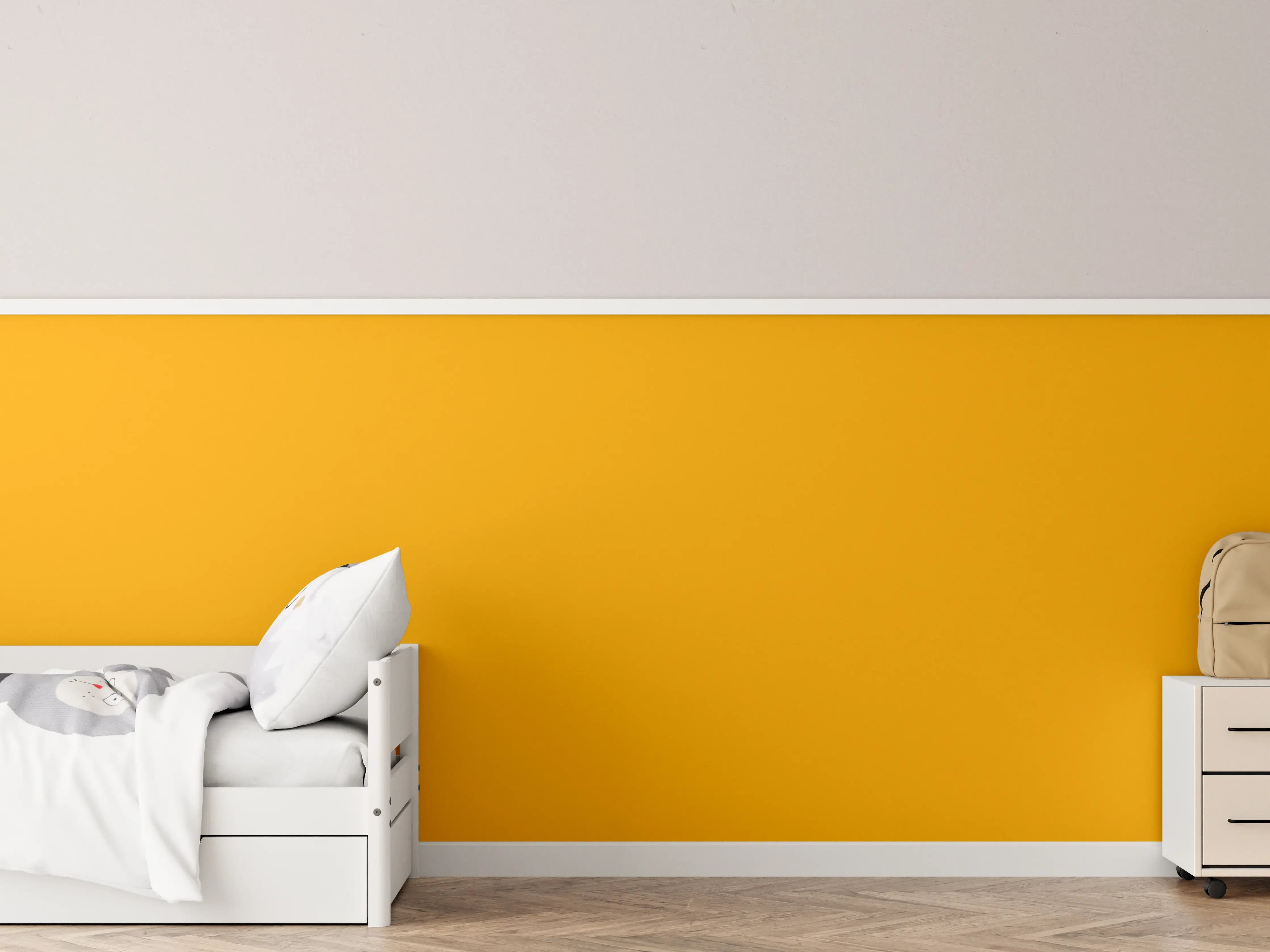 Kinderzimmer Wandgestaltung - RAL 1007 (Narzissengelb)