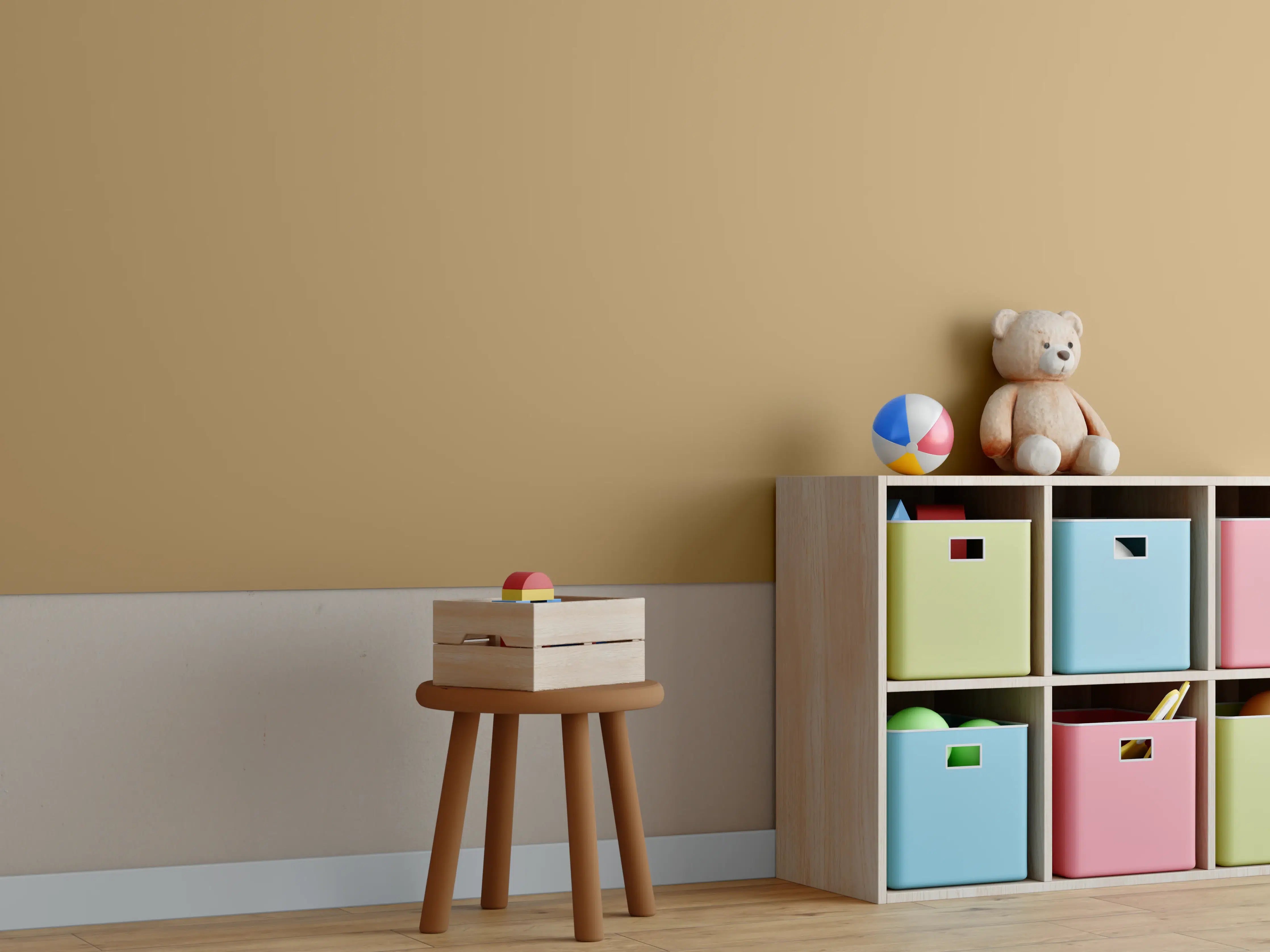 Kinderzimmer Wandgestaltung - RAL 1011 (Braunbeige)