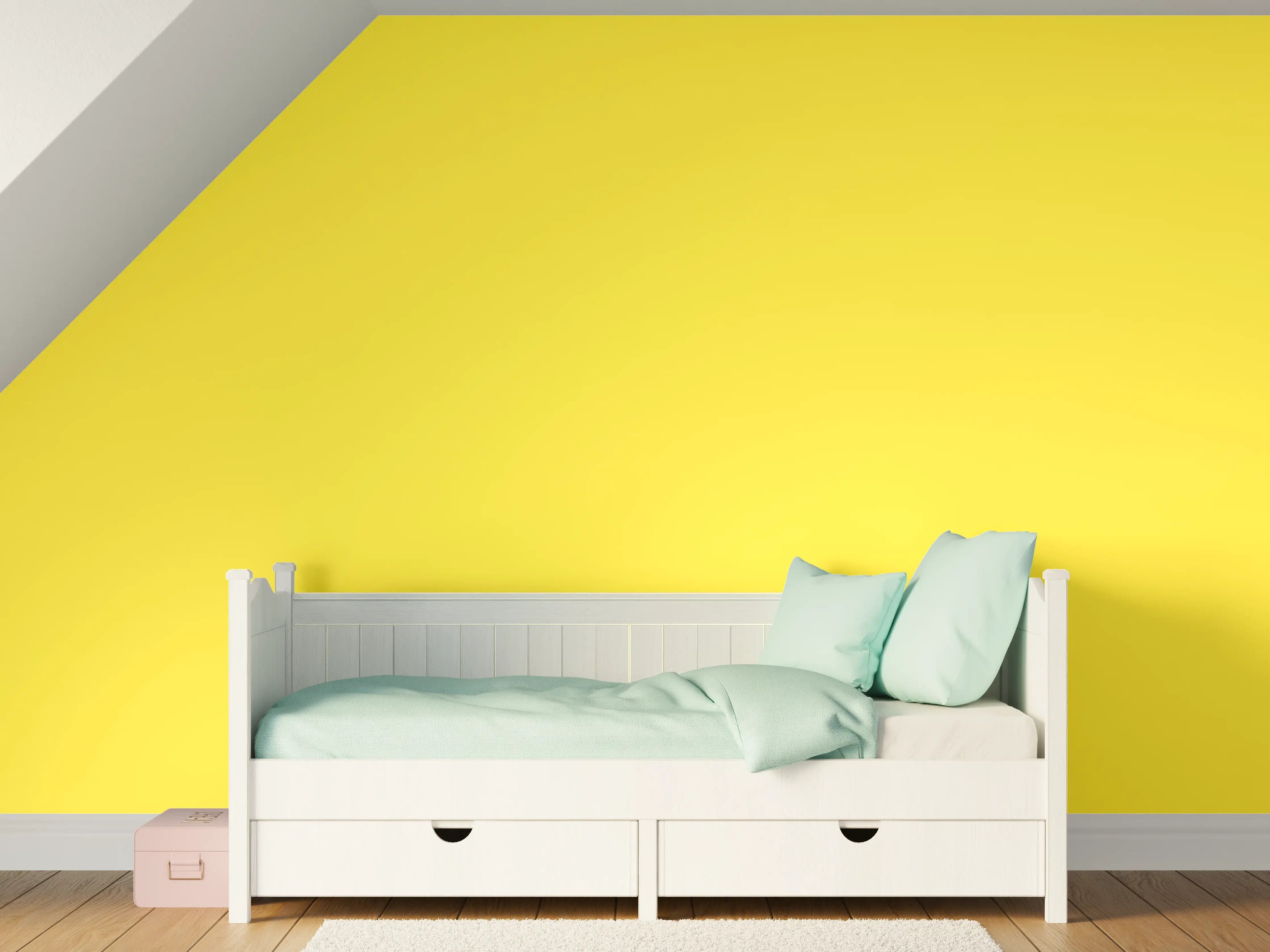 Kinderzimmer Wandgestaltung - RAL 1018 (Zinkgelb)