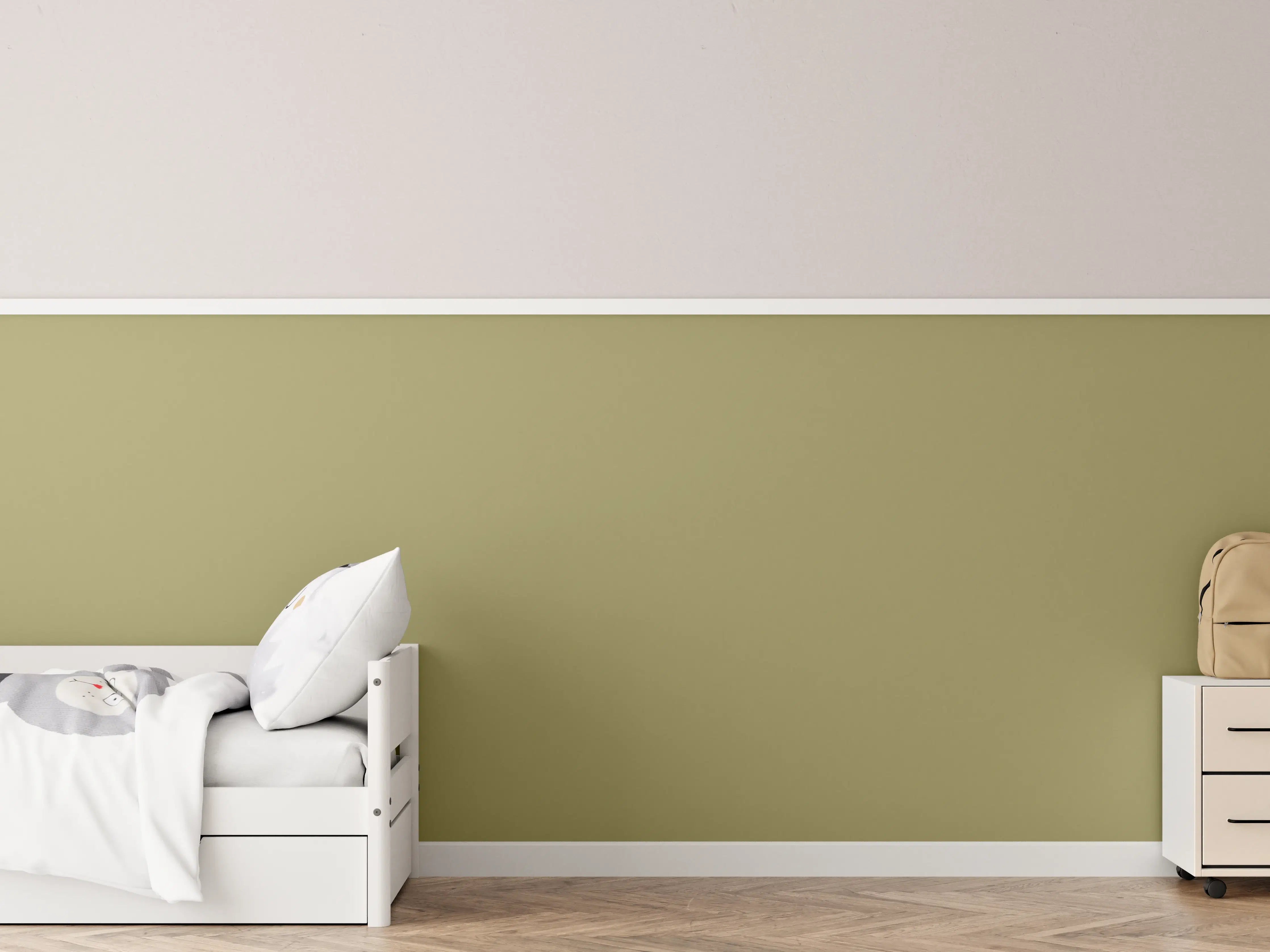 Kinderzimmer Wandgestaltung - RAL 1020 (olivgelb)