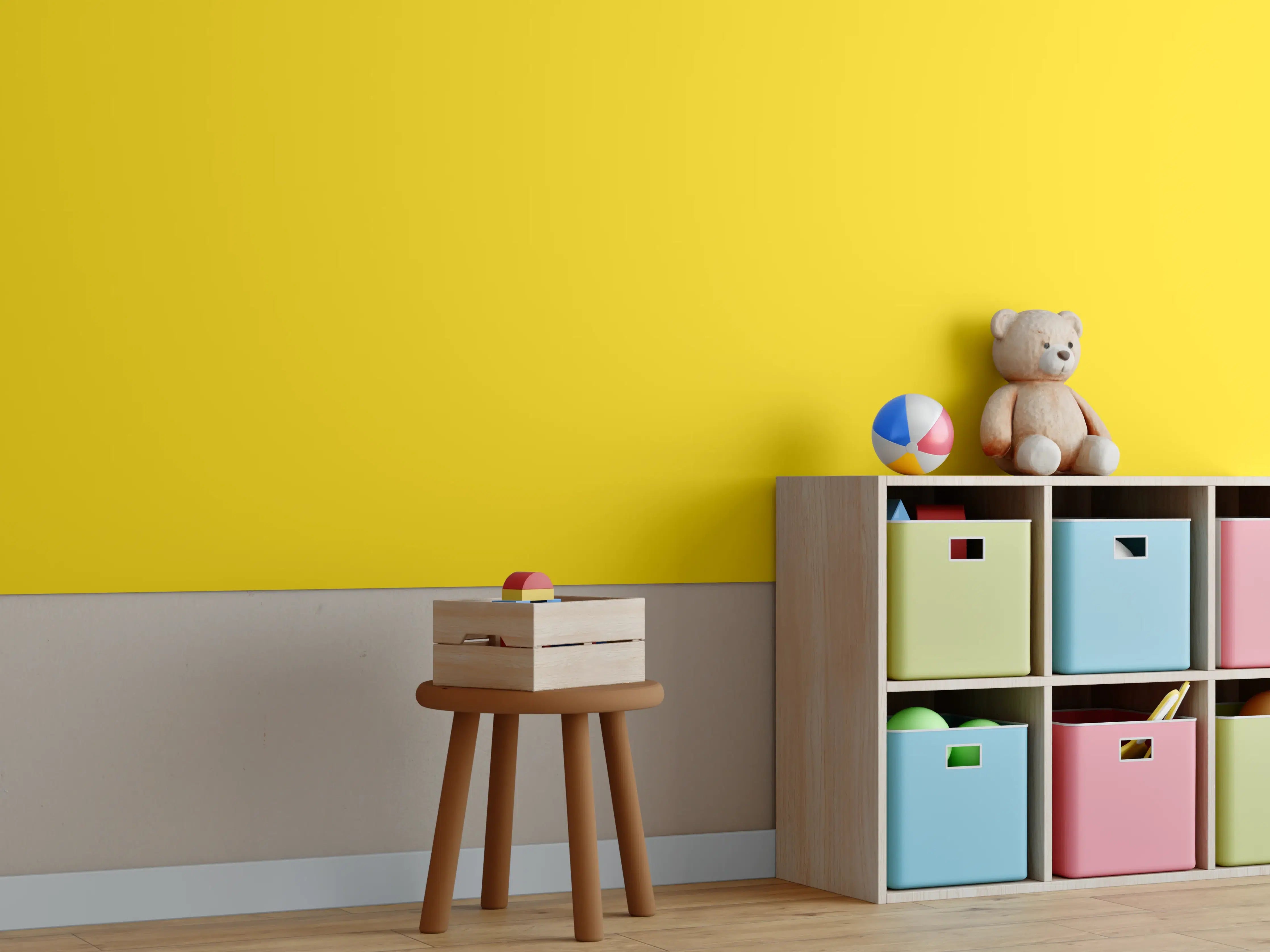 Kinderzimmer Wandgestaltung - RAL 1023 (Verkehrsgelb)