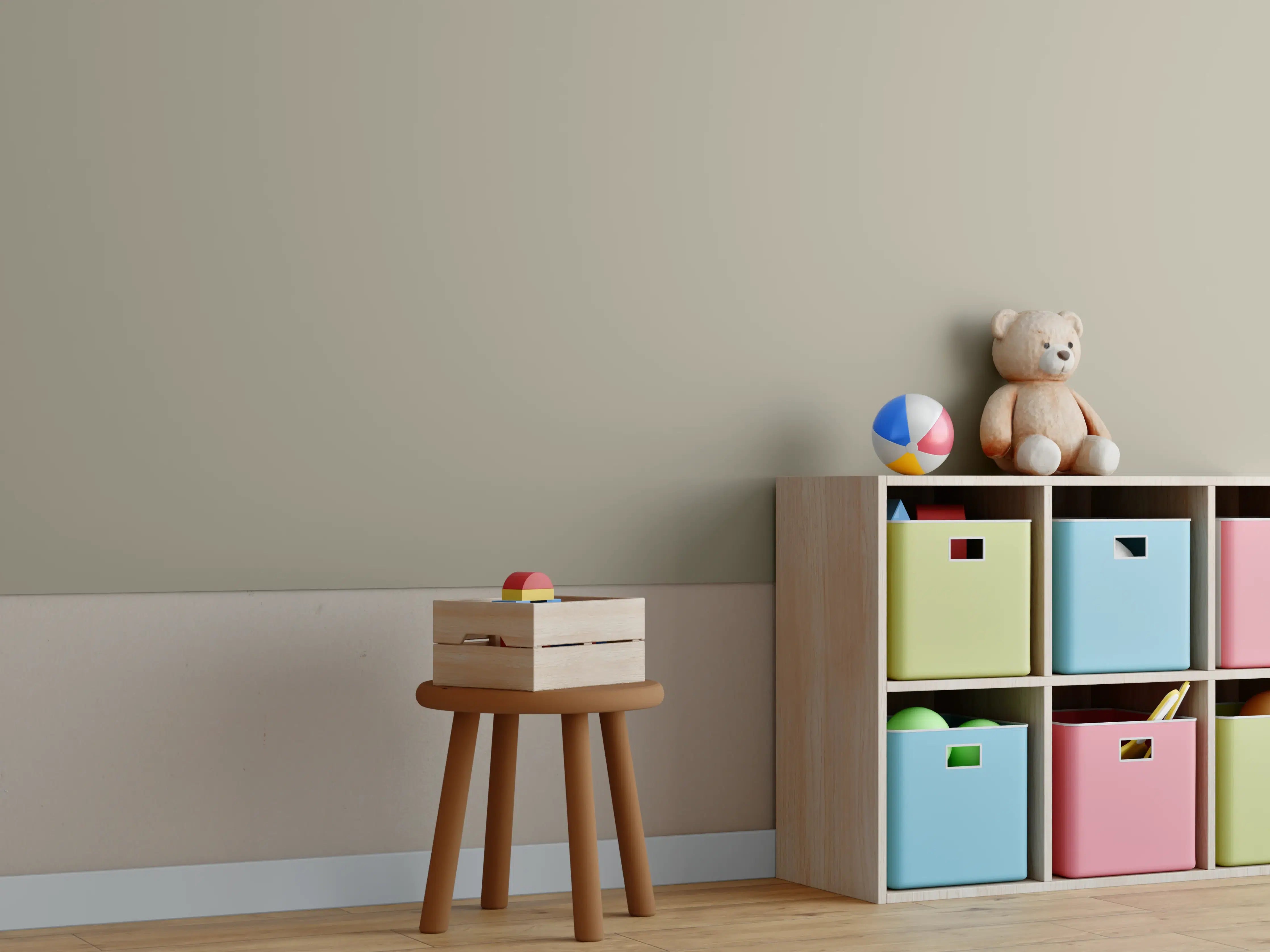 Kinderzimmer Wandgestaltung - RAL 1035 (Perlbeige)