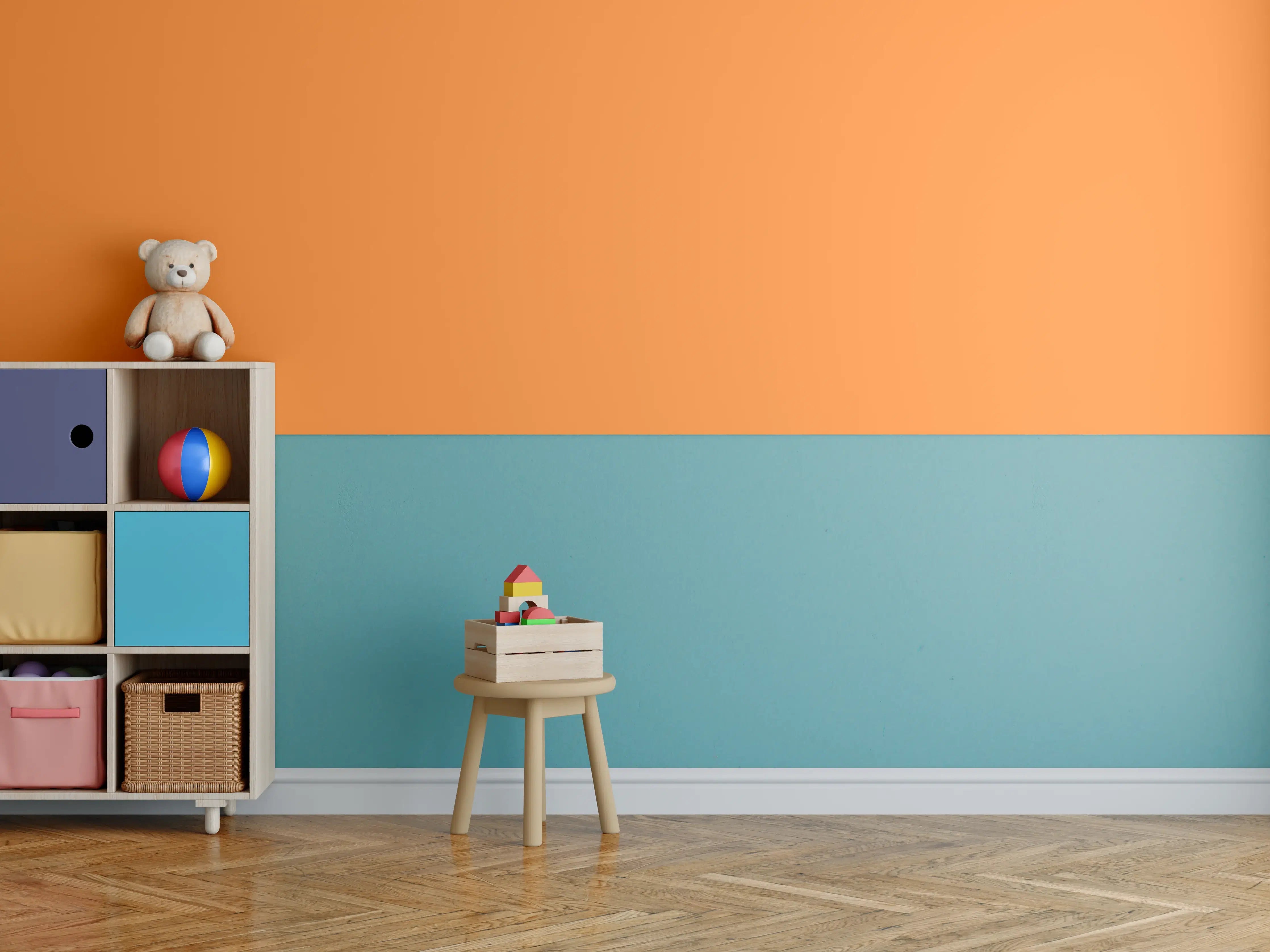 Kinderzimmer Wandgestaltung - RAL 2003 (Pastellorange)