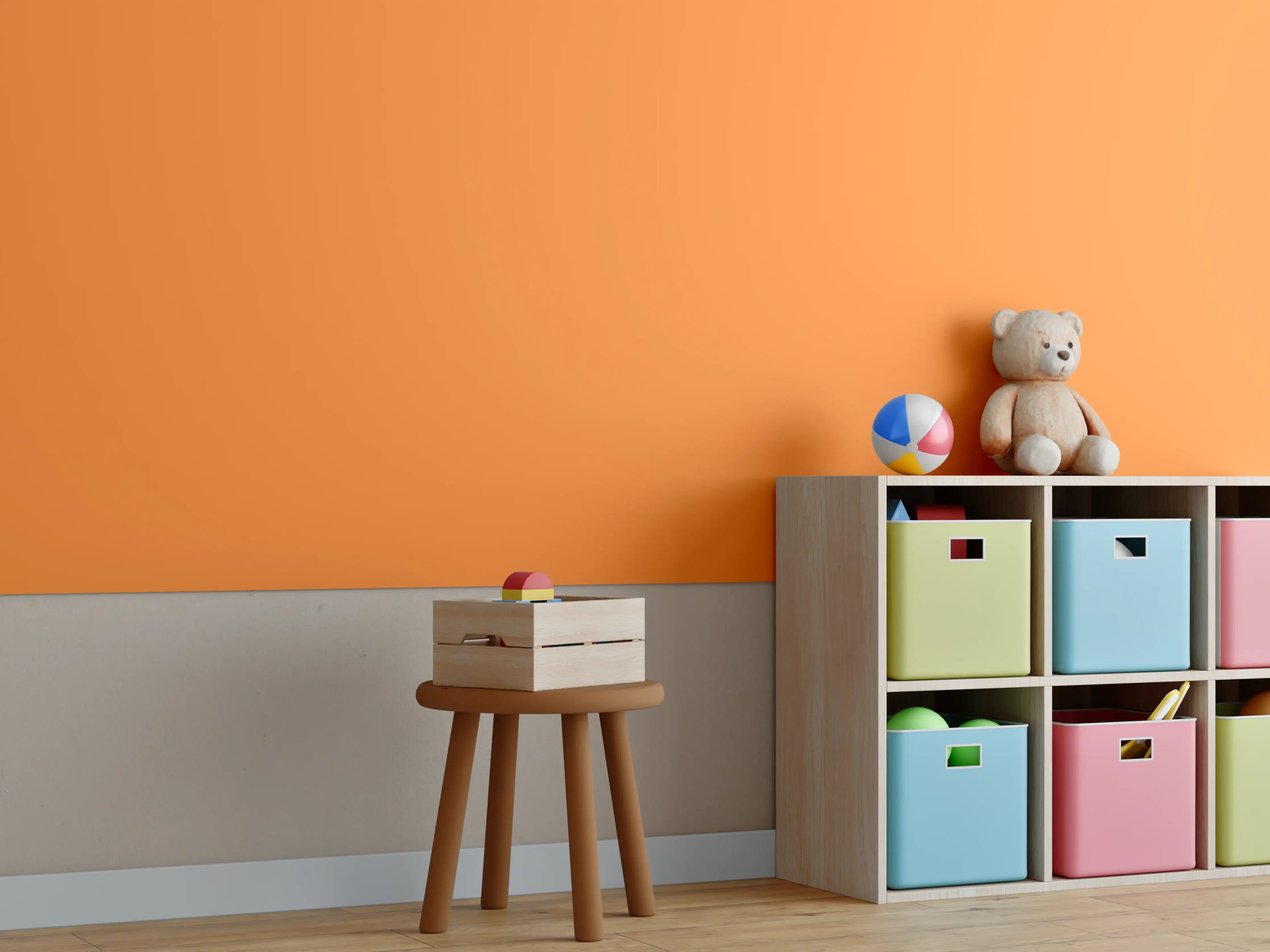 Kinderzimmer Wandgestaltung - RAL 2003 (Pastellorange)