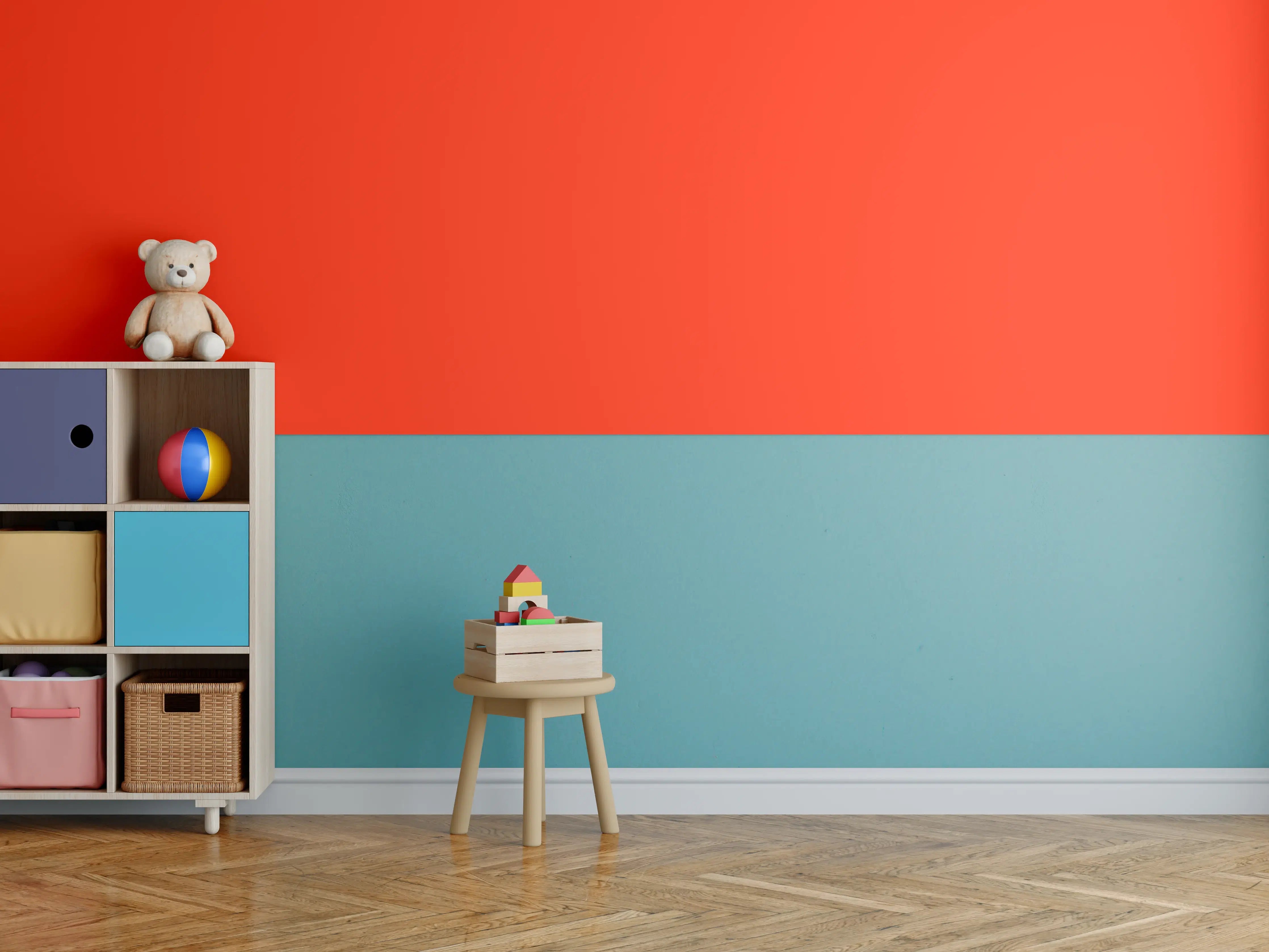 Kinderzimmer Wandgestaltung - RAL 2005 (Leuchtendes Orange)