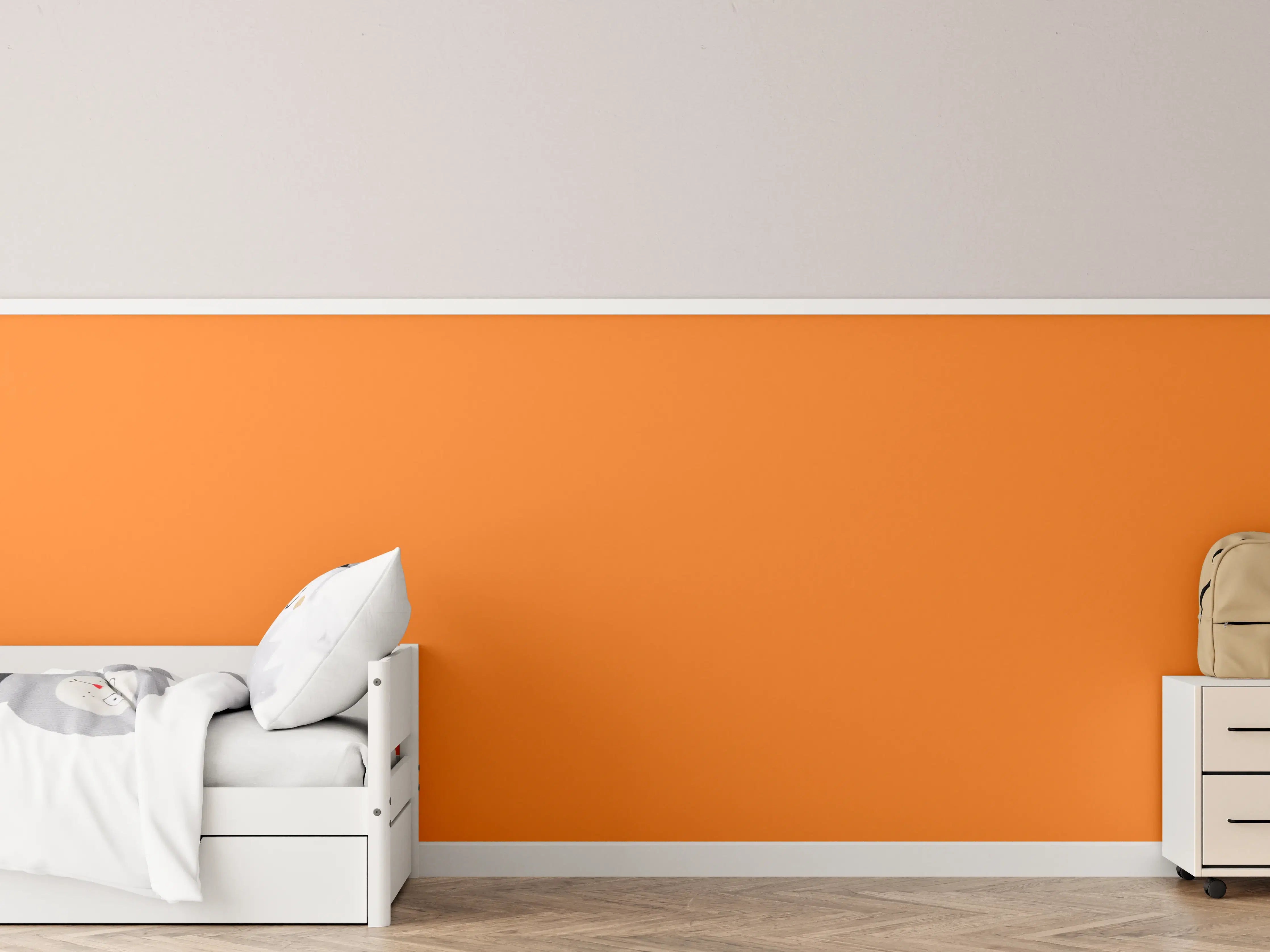 Kinderzimmer Wandgestaltung - RAL 2011 (Tieforange)