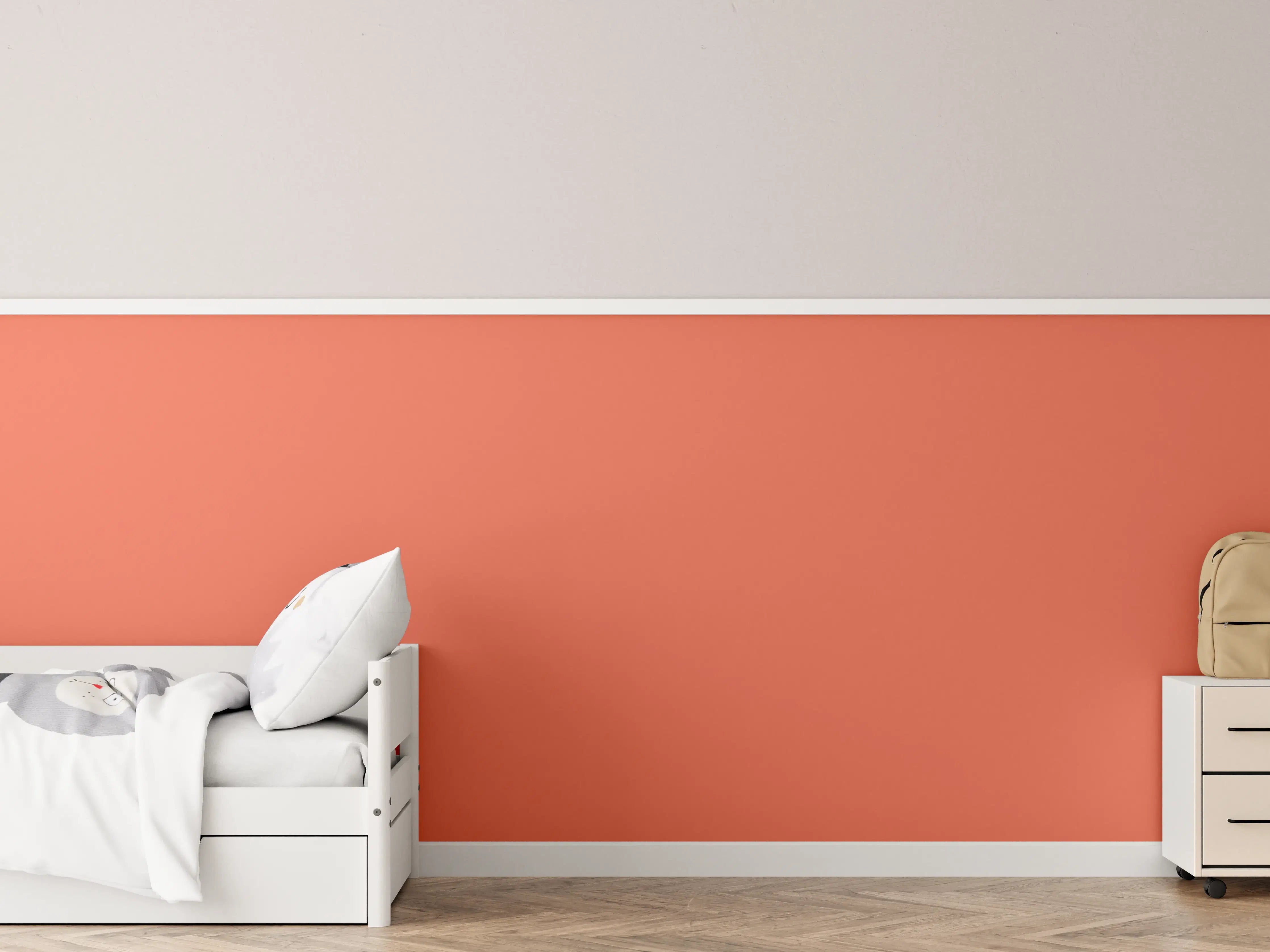 Kinderzimmer Wandgestaltung - RAL 2012 (Lachsorange)